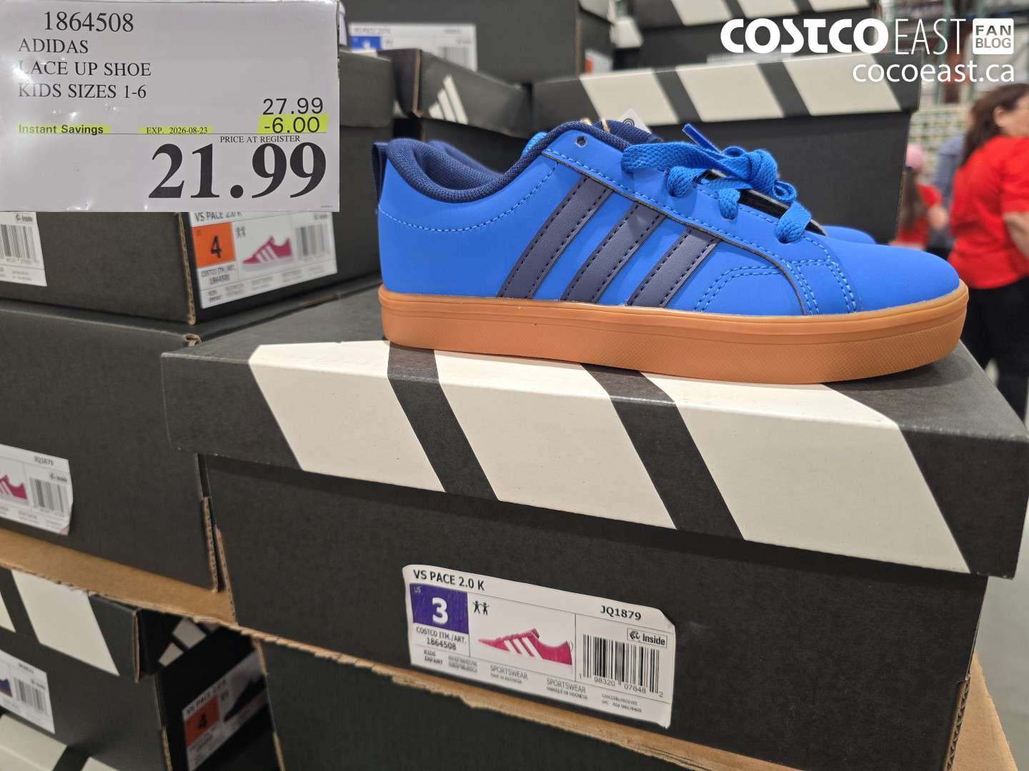 1864508 ADIDAS LACE UP SHOE KIDS SIZES 1-6 ($6.00 INSTANT SAVINGS EXPIRES ON 2026-08-23) $21.99