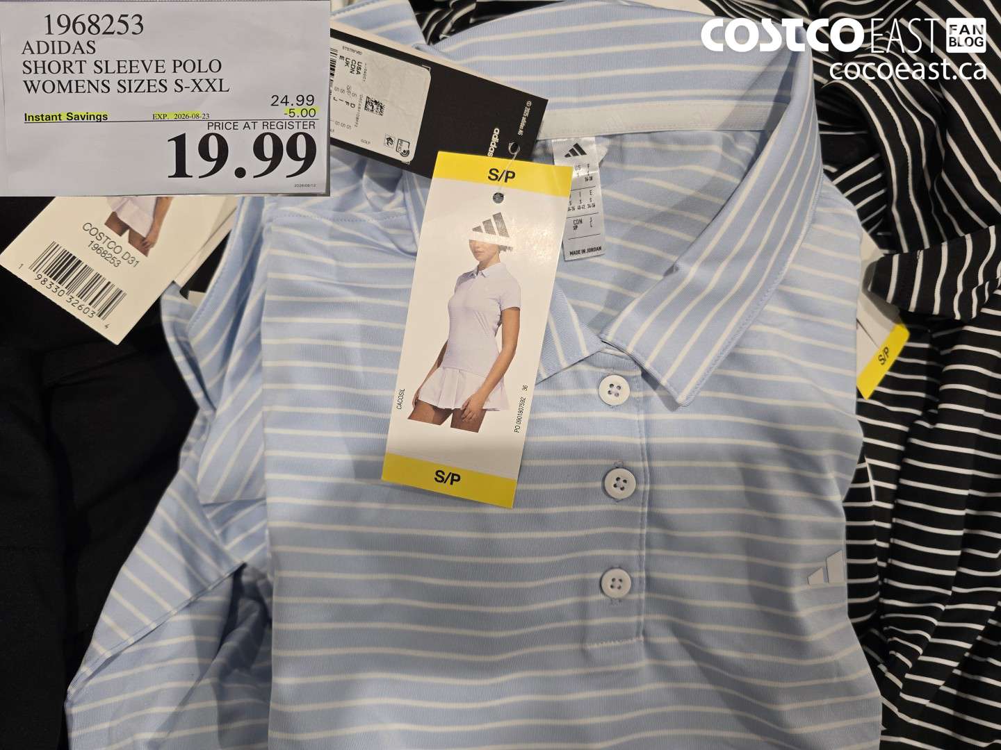 1968253 ADIDAS SHORT SLEEVE POLO WOMENS SIZES S-XXL ($5.00 INSTANT SAVINGS EXPIRES ON 2026-08-23) $19.99