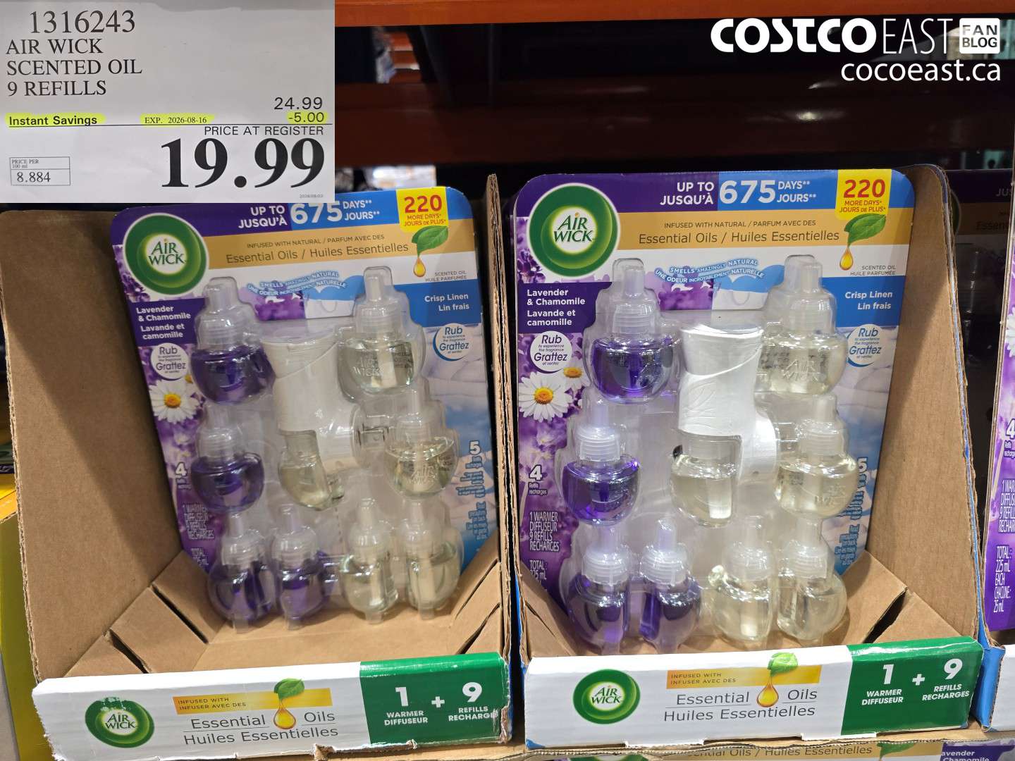 1316243 AIR WICK SCENTED OIL 9 REFILLS ($5.00 INSTANT SAVINGS EXPIRES ON 2026-08-16) $19.99
