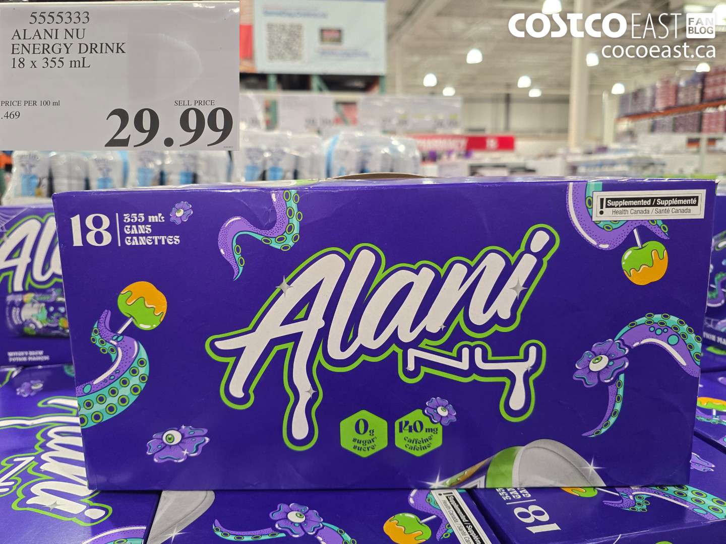 5555333 ALANI NU ENERGY DRINK 18 X 355 ML $29.99