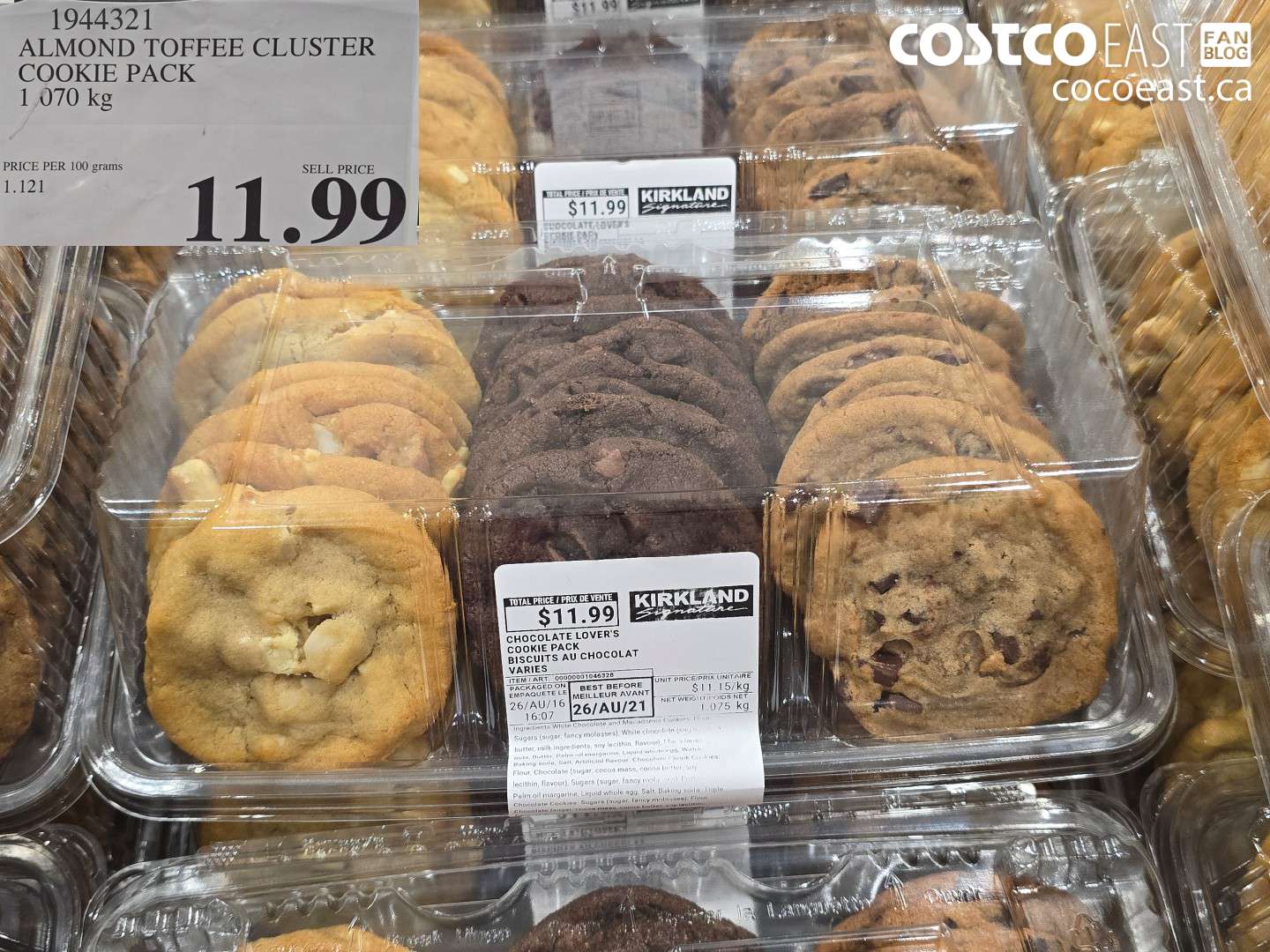 1944321 ALMOND TOFFEE CLUSTER COOKIE PACK 1 070 KG $11.99