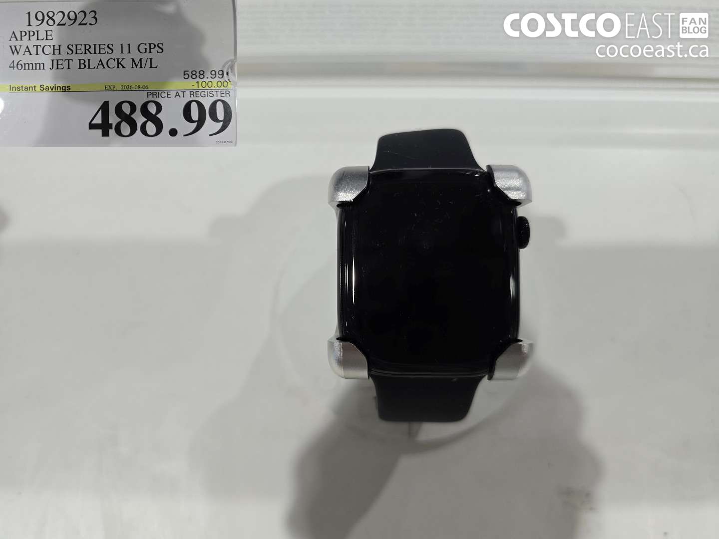1982923 APPLE WATCH SERIES 11 GPS 46MM JET BLACK M/L ($100.00 INSTANT SAVINGS EXPIRES ON 2026-08-06) $488.99