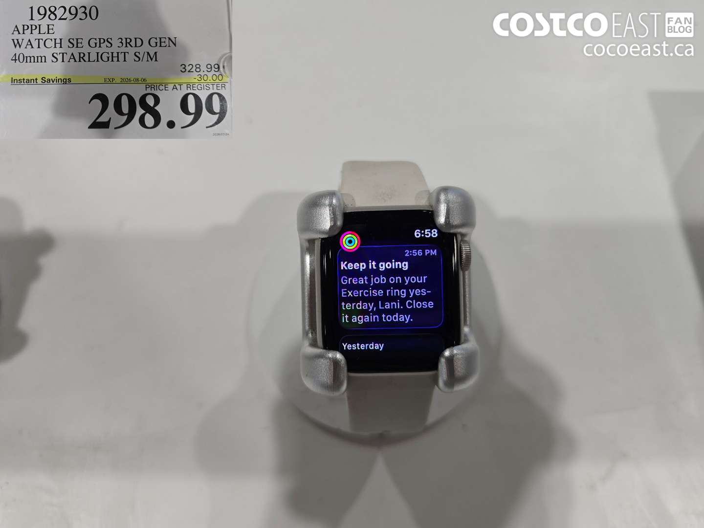 1982930 APPLE WATCH SE GPS 3RD GEN 40MM STARLIGHT S/M ($30.00 INSTANT SAVINGS EXPIRES ON 2026-08-06) $298.99