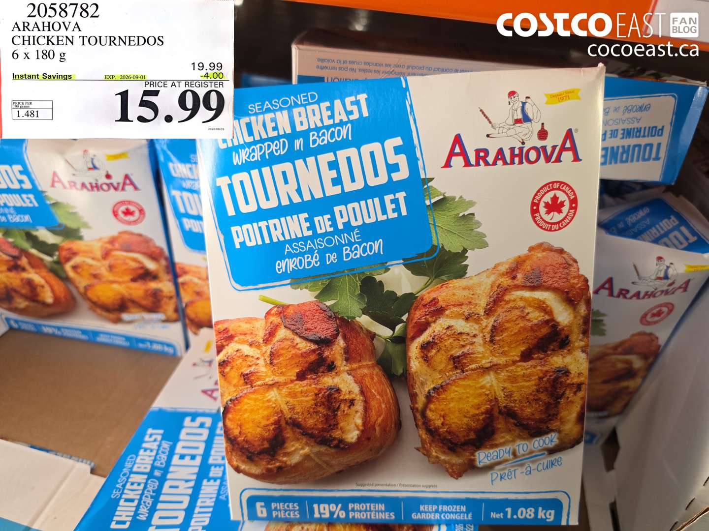2058782 ARAHOVA CHICKEN TOURNEDOS 6 X 180 G ($4.00 INSTANT SAVINGS EXPIRES ON 2026-09-01) $15.99