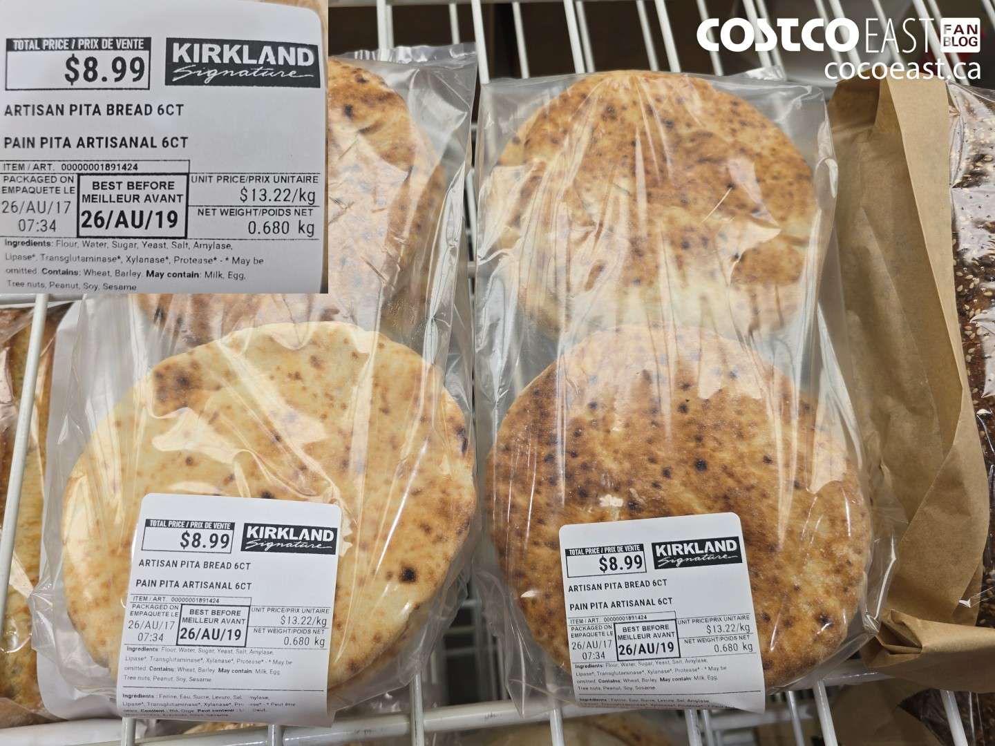 1891424 ARTISAN PITA BREAD 6CT $8.99
