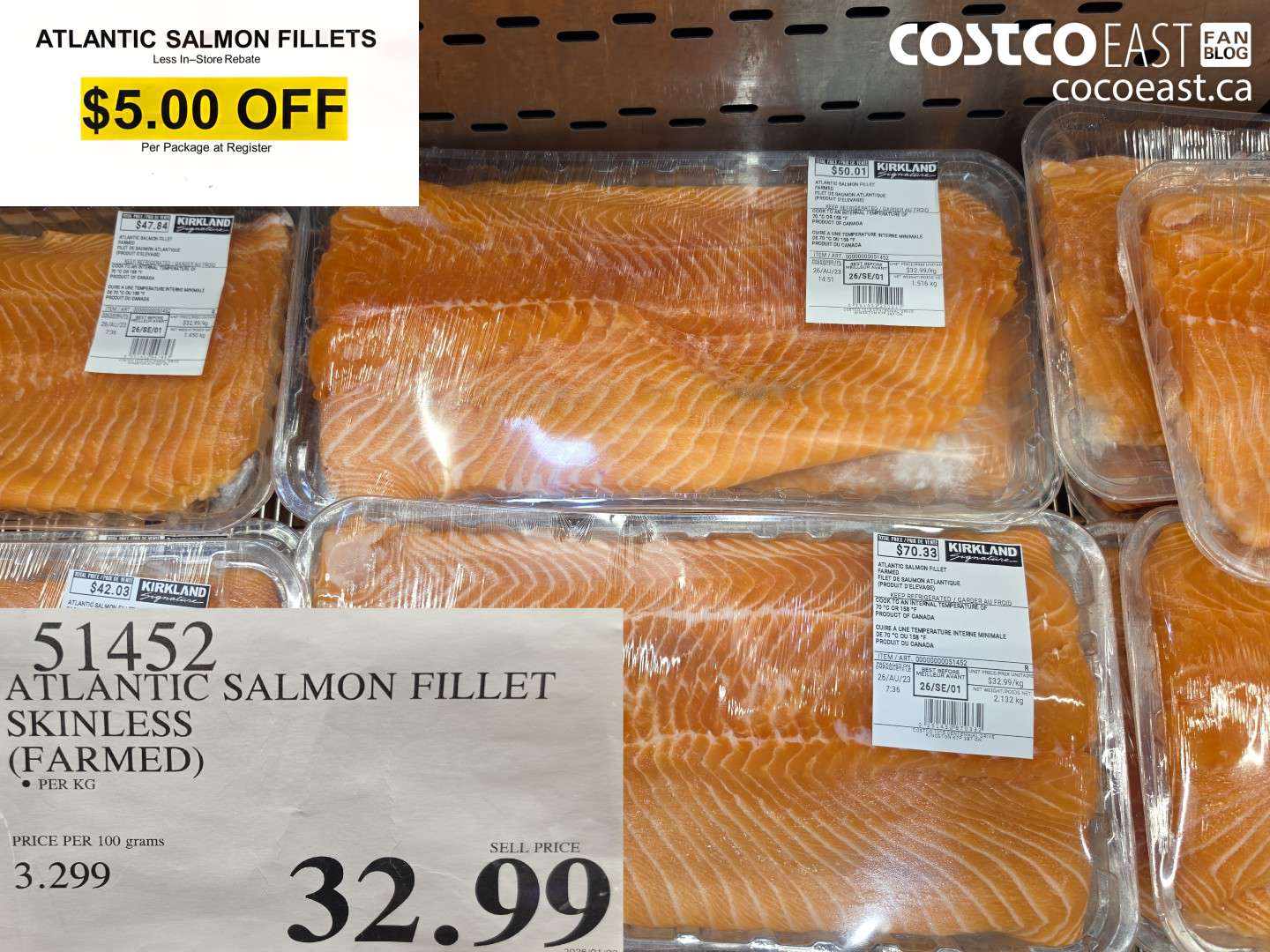 51452 ATLANTIC SALMON FILLETS ($5.00 INSTANT SAVINGS)