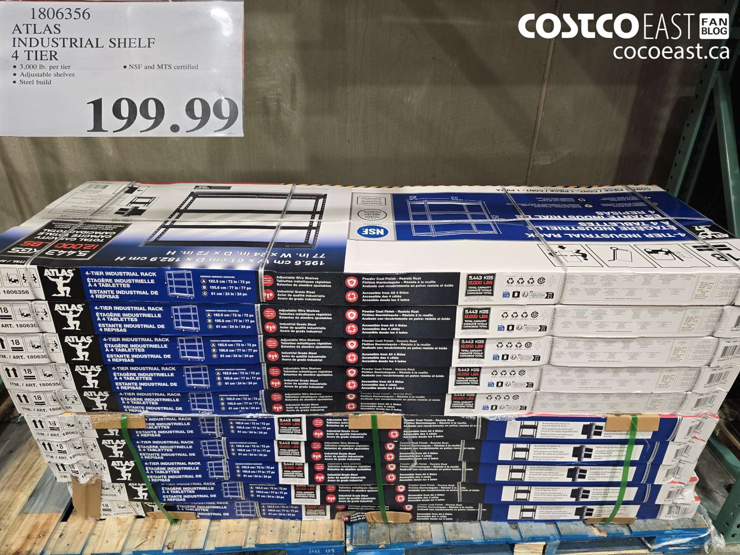 1806356 ATLAS INDUSTRIAL SHELF 4 TIER $199.99