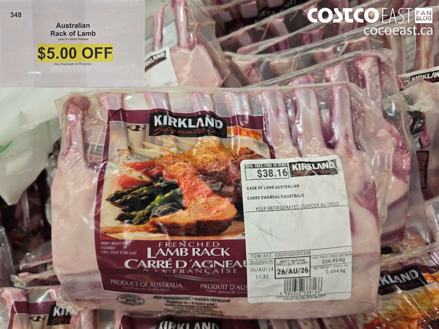 348 AUSTRALIAN RACK OF LAMB ($5.00 INSTANT SAVINGS)