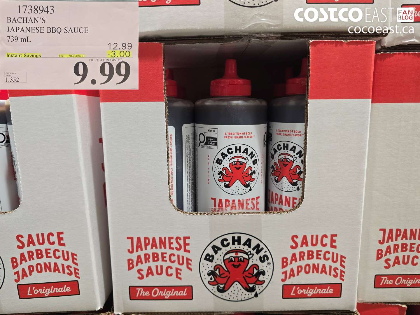 1738943 BACHAN'S JAPANESE BBQ SAUCE 739 ML ($3.00 INSTANT SAVINGS EXPIRES ON 2026-08-30) $9.99