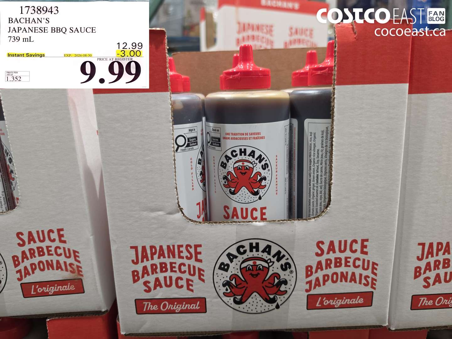 1738943 BACHAN'S JAPANESE BBQ SAUCE 739 ML ($3.00 INSTANT SAVINGS EXPIRES ON 2026-08-30) $9.99