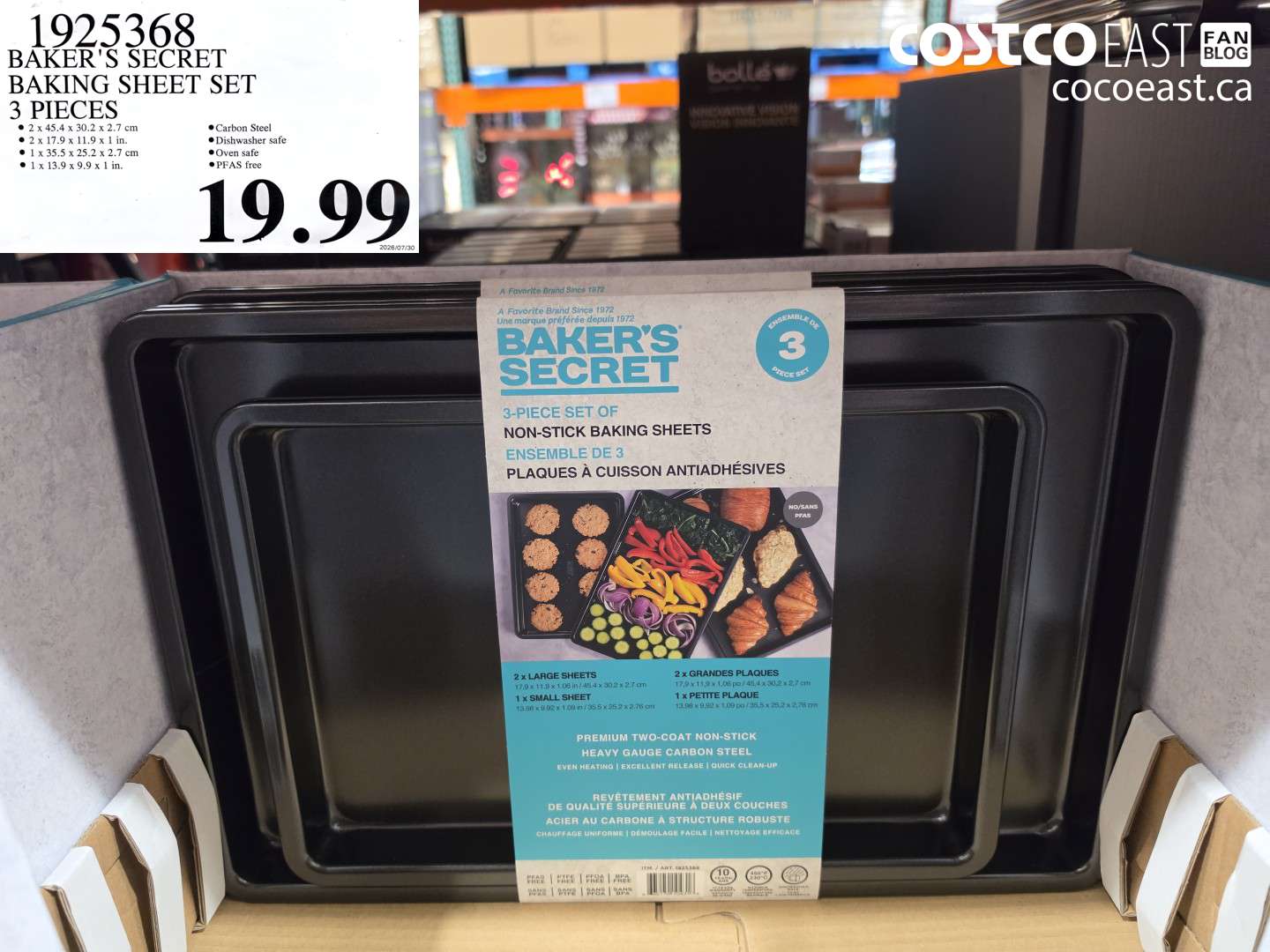1925368 BAKER'S SECRET BAKING SHEET SET 3 PIECES $19.99