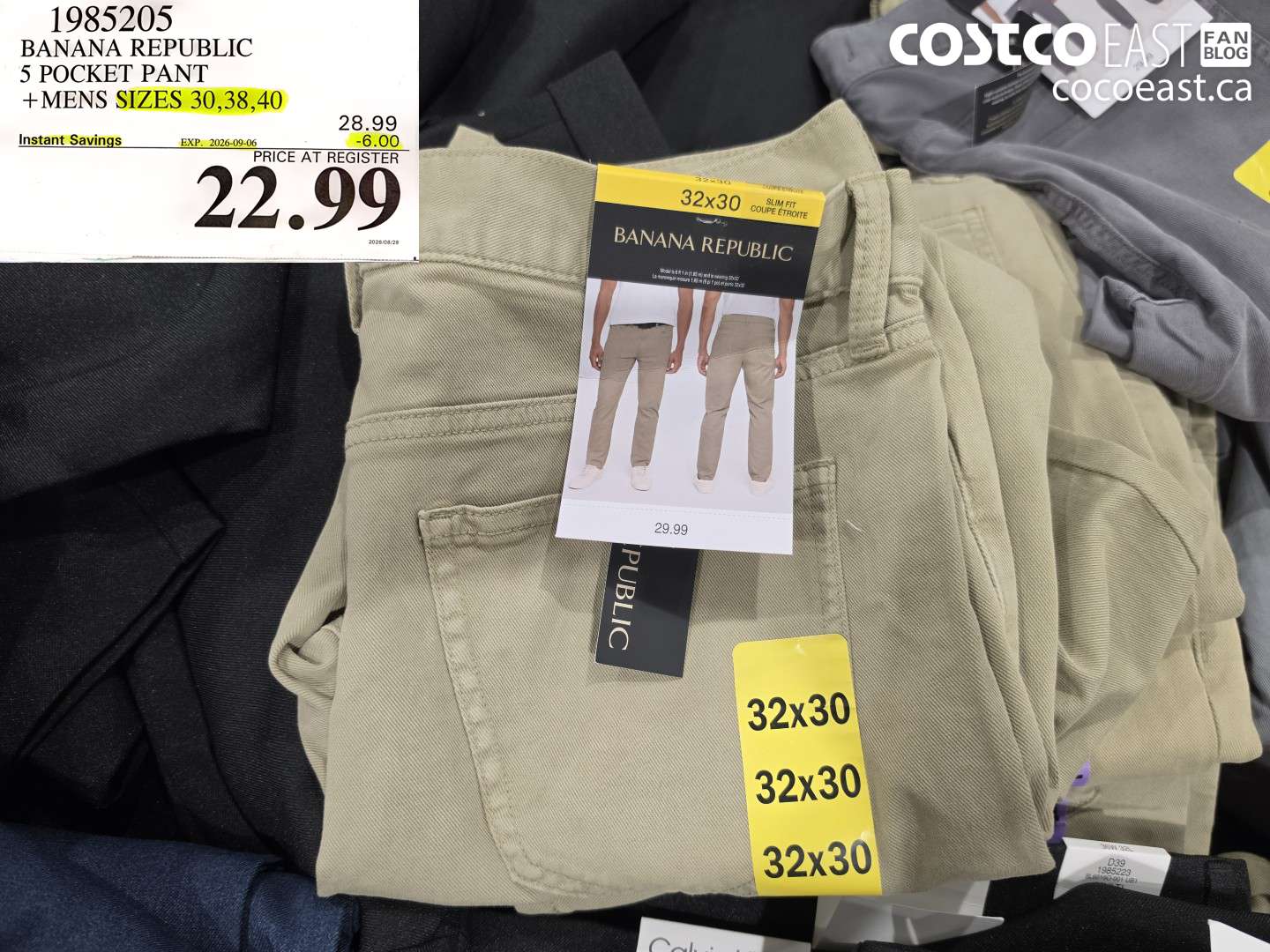 1985205 BANANA REPUBLIC 5 POCKET PANT +MENS SIZES 30,38,40 ($6.00 INSTANT SAVINGS EXPIRES ON 2026-09-06) $22.99