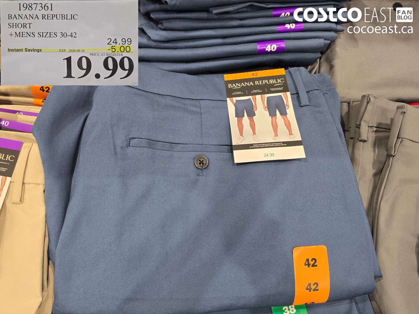 1987361 BANANA REPUBLIC SHORT MENS SIZES 30-42 ($5.00 INSTANT SAVINGS EXPIRES ON 2026-08-16) $19.99