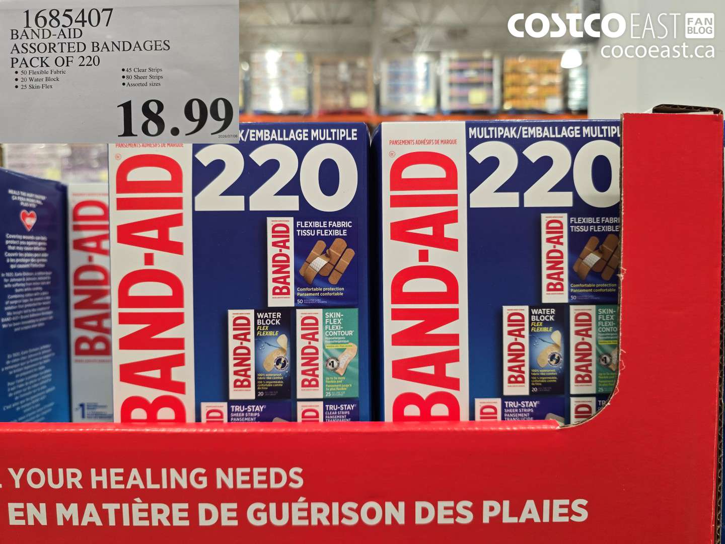 1685407 BAND-AID ASSORTED BANDAGES PACK OF 220 $18.99