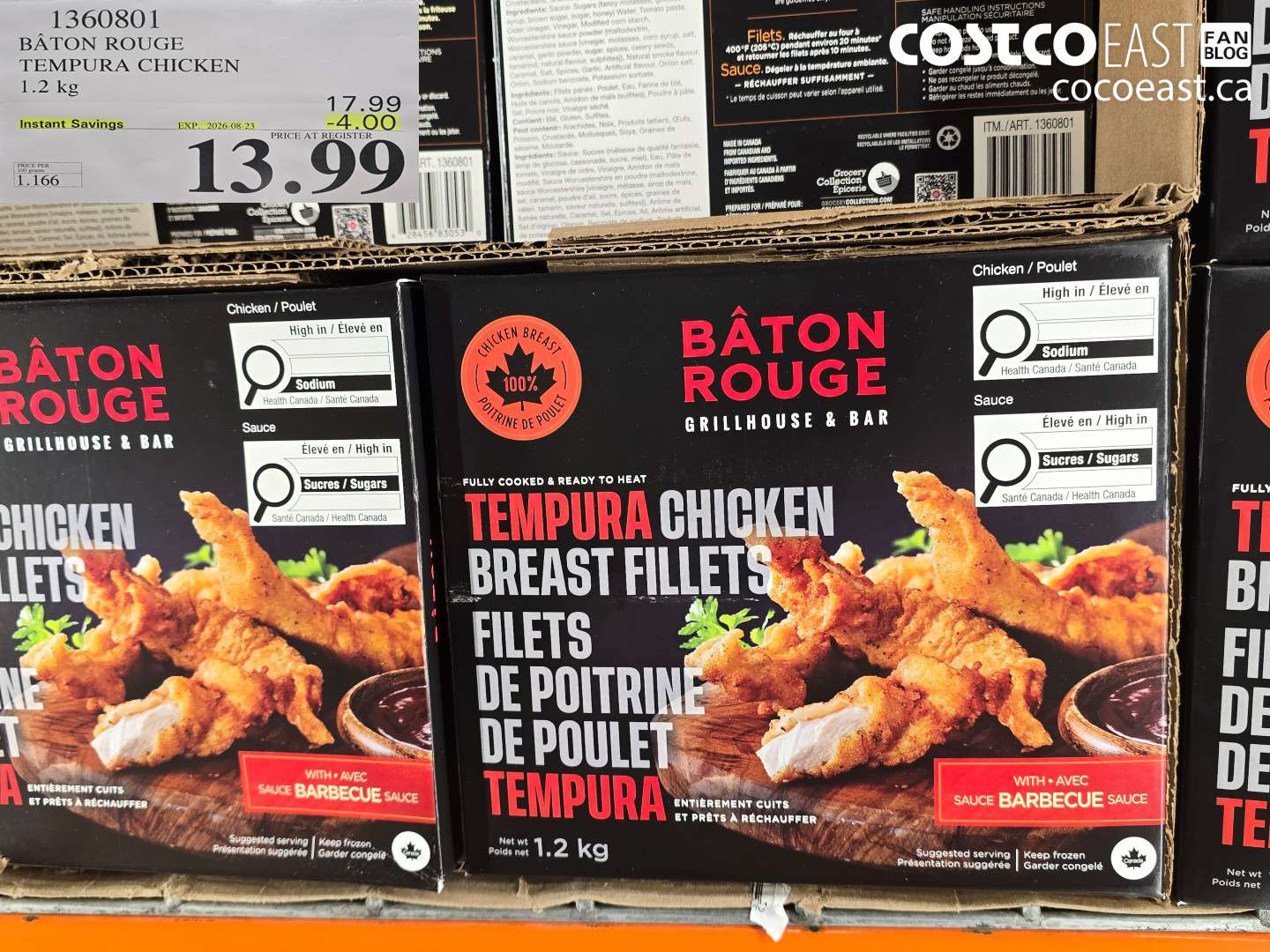 1360801 BÂTON ROUGE TEMPURA CHICKEN 1.2 KG ($4.00 INSTANT SAVINGS EXPIRES ON 2026-08-23) $13.99