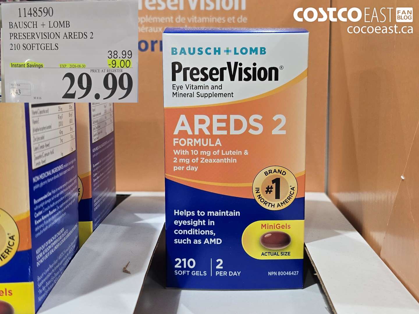 1148590 BAUSCH + LOMB PRESERVISION AREDS 2 210 SOFTGELS ($9.00 INSTANT SAVINGS EXPIRES ON 2026-08-30) $29.99
