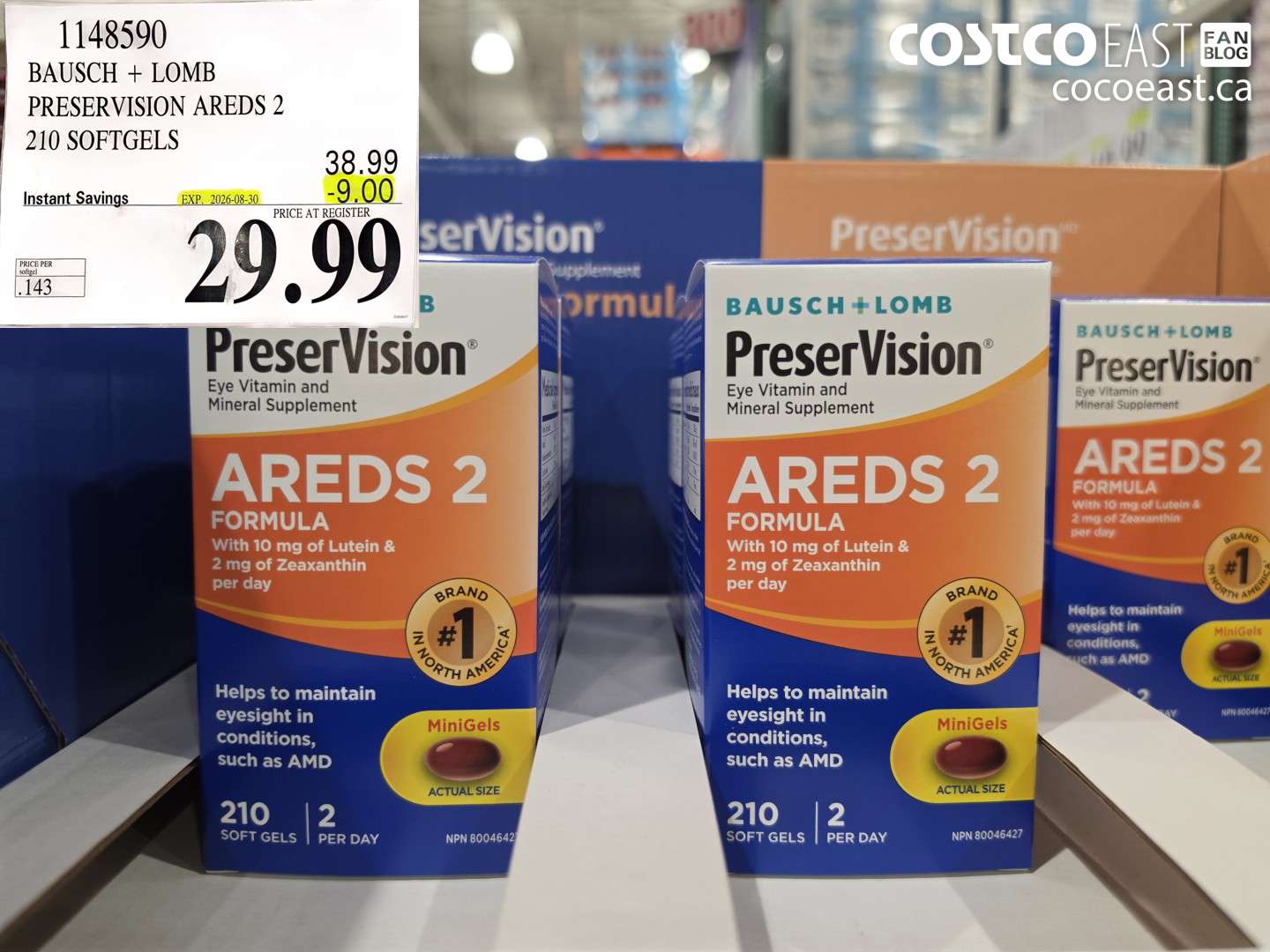 1148590 BAUSCH + LOMB PRESERVISION AREDS 2 210 SOFTGELS ($9.00 INSTANT SAVINGS EXPIRES ON 2026-08-30) $29.99