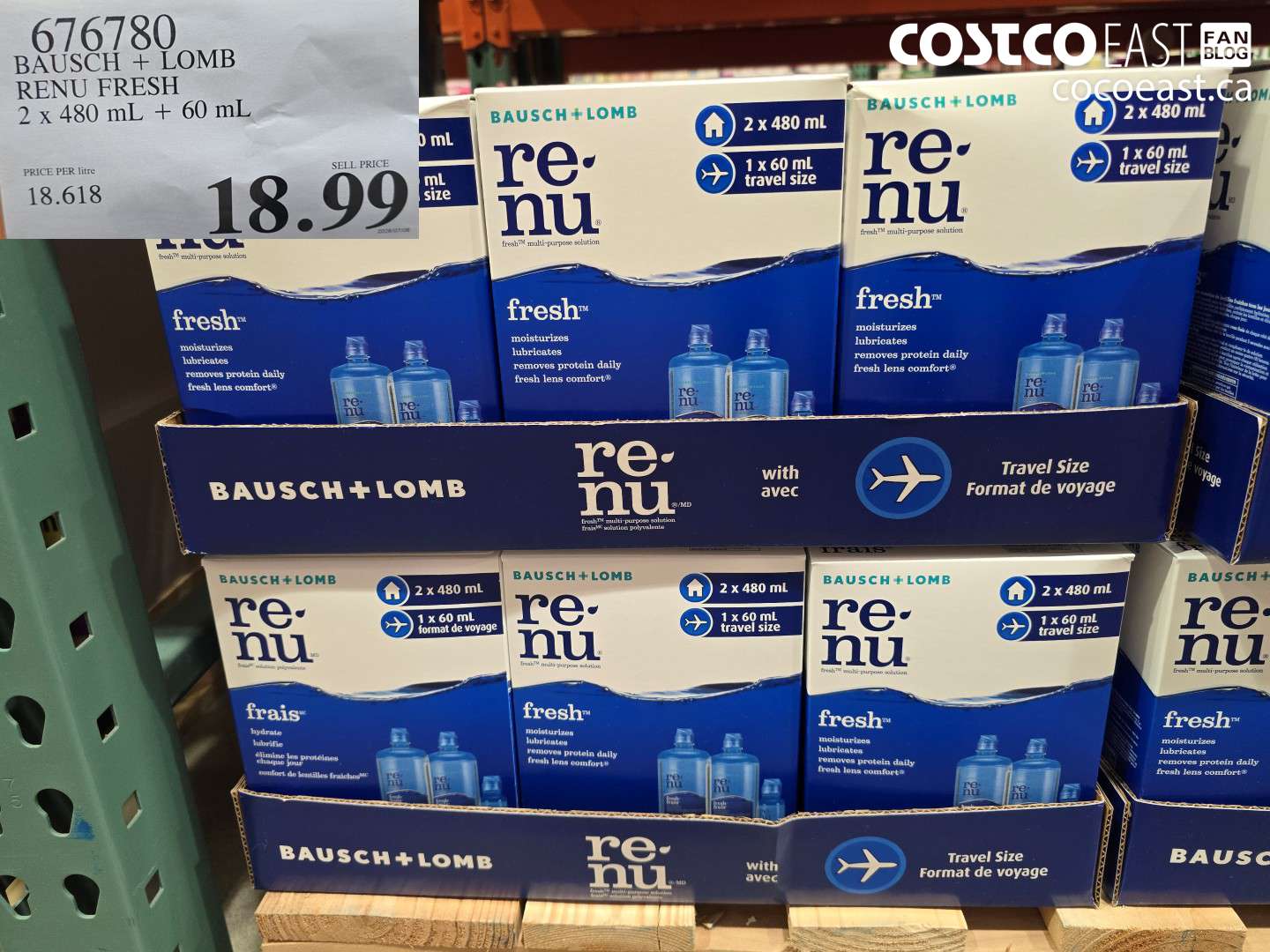 676780 BAUSCH + LOMB RENU FRESH 2 X 480 ML + 60 ML $18.99