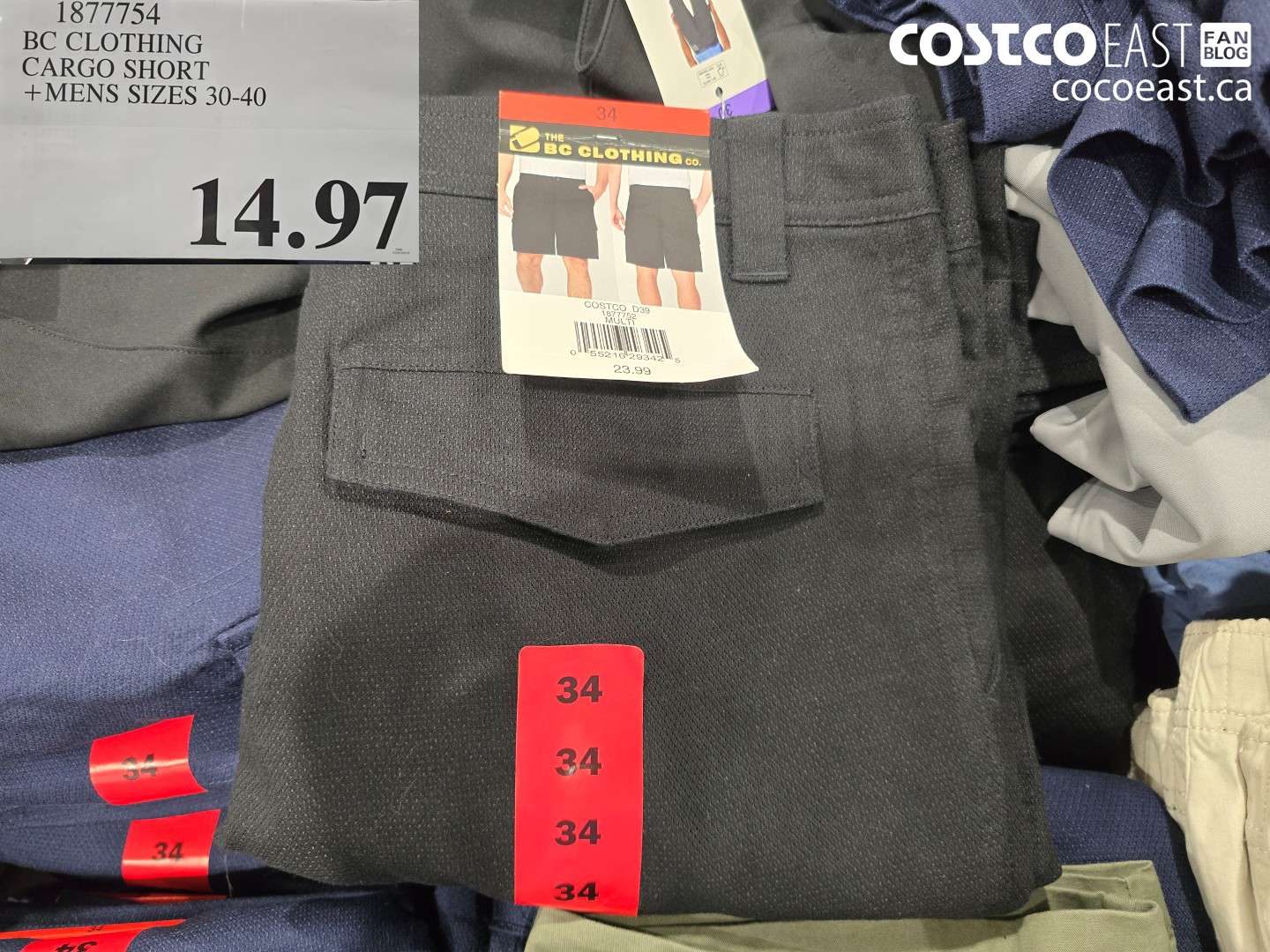 1877754 BC CLOTHING CARGO SHORT MENS SIZES 30-40 $14.97