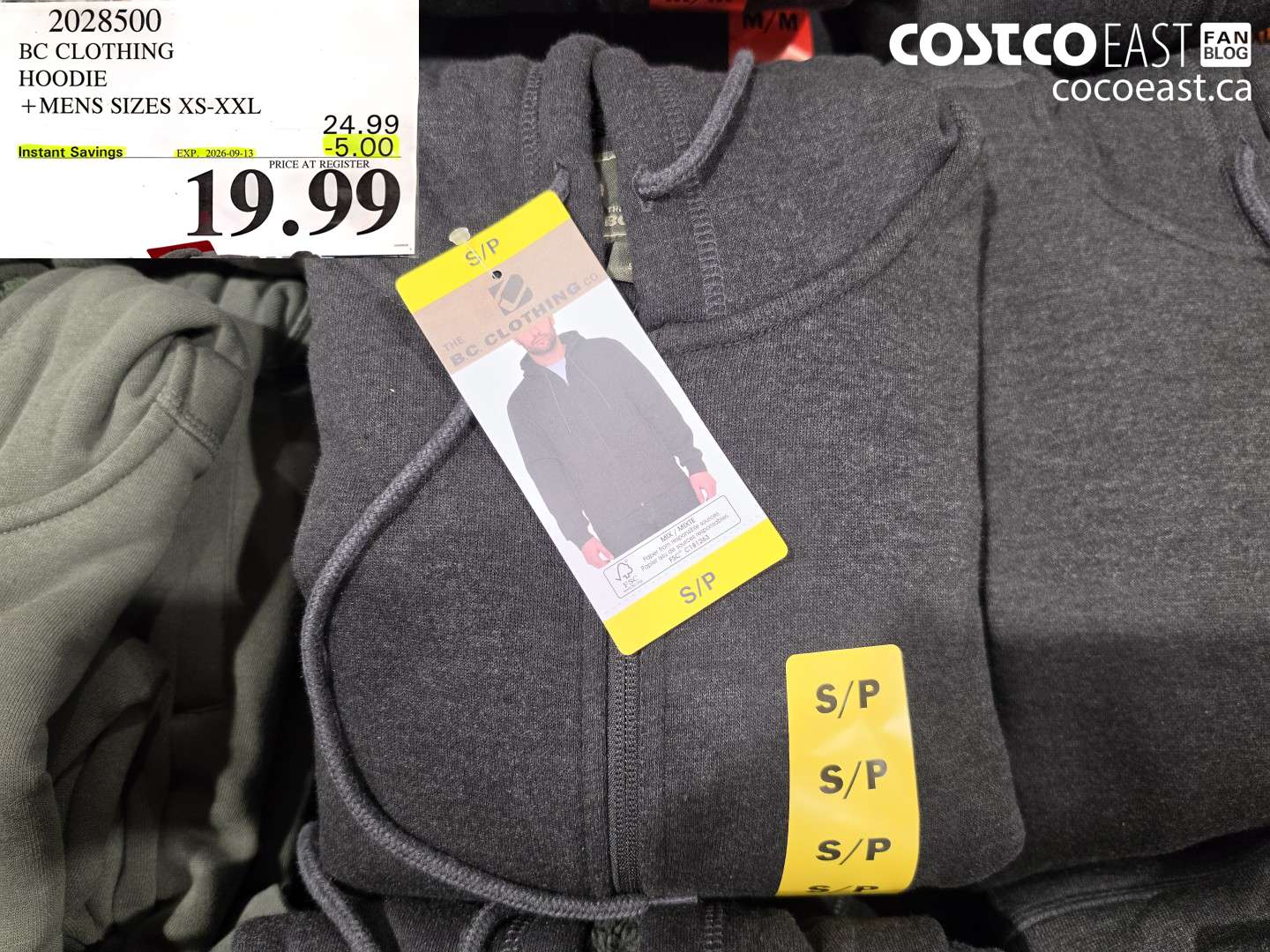 2028500 BC CLOTHING HOODIE MENS SIZES XS-XXL ($5.00 INSTANT SAVINGS EXPIRES ON 2026-09-13) $19.99