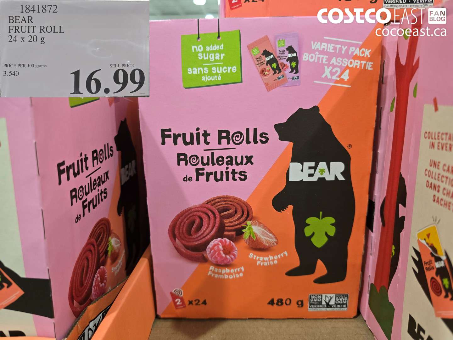 1841872 BEAR FRUIT ROLL 24 X 20 G $16.99