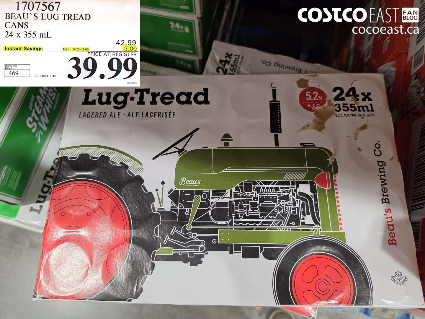 1707567 BEAU`S LUG TREAD CANS 24 X 355 ML ($3.00 INSTANT SAVINGS EXPIRES ON 2026-09-06) $39.99