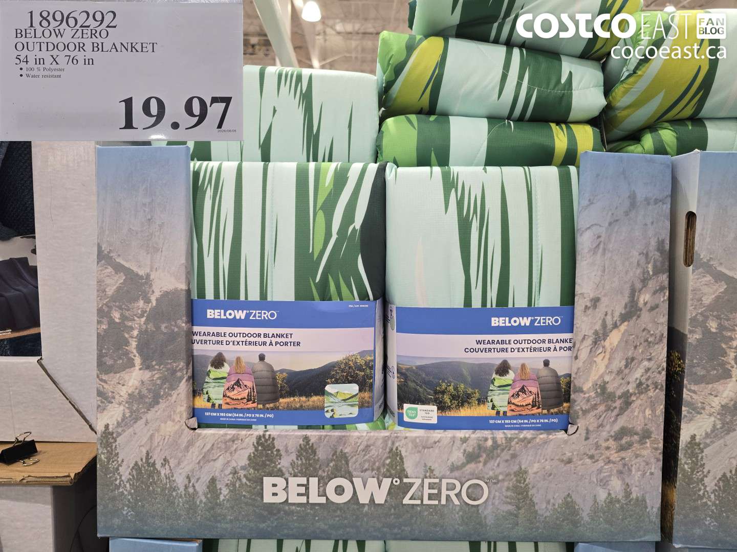 1896292 BELOW ZERO OUTDOOR BLANKET 54 IN X 76 IN $19.97