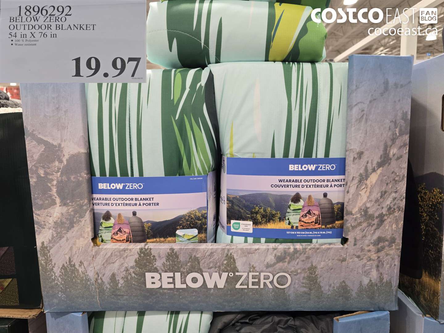 1896292 BELOW ZERO OUTDOOR BLANKET 54 IN X 76 IN $19.97