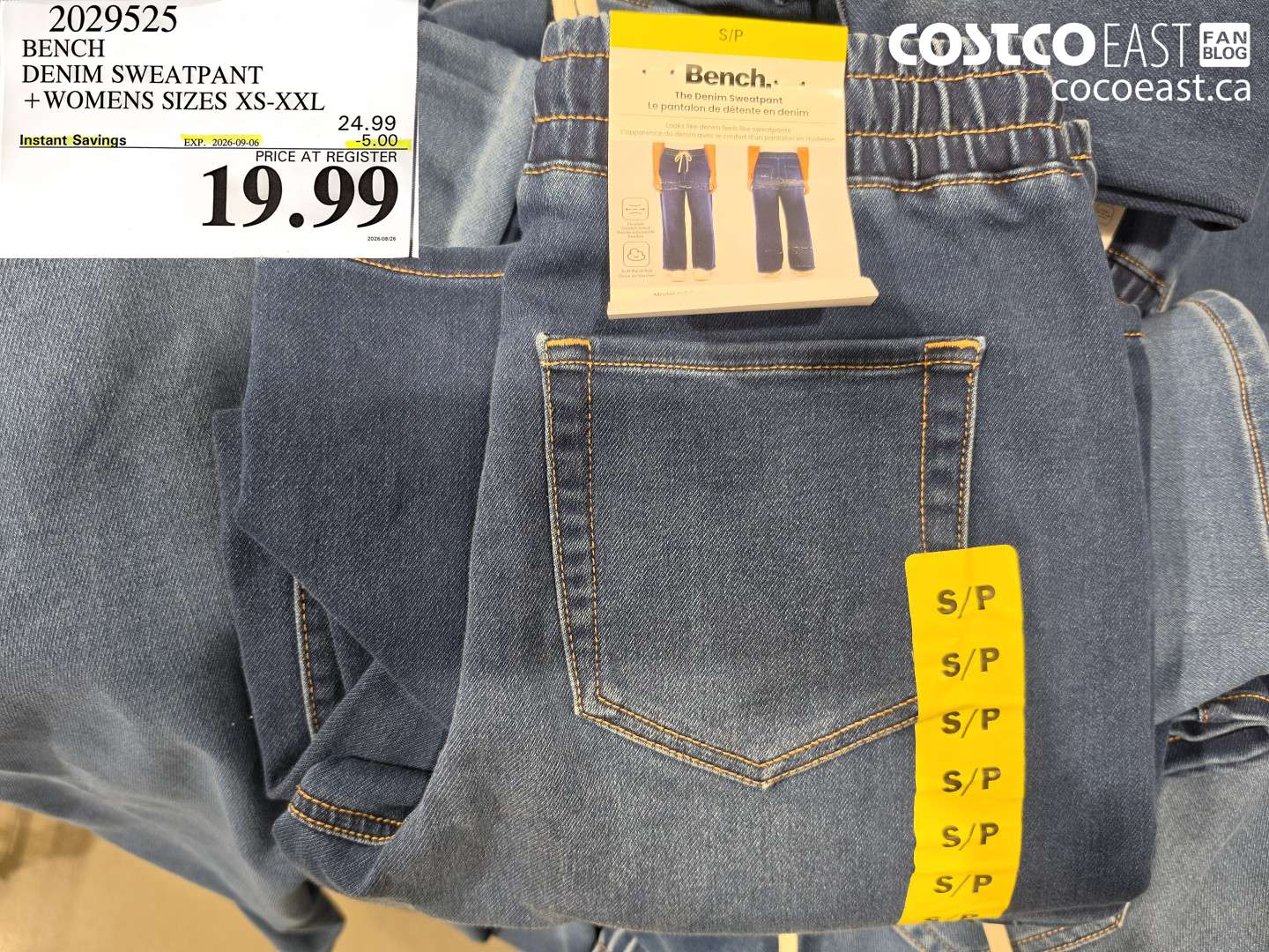 2029525 BENCH DENIM SWEATPANT WOMENS SIZES XS-XXL ($5.00 INSTANT SAVINGS EXPIRES ON 2026-09-06) $19.99
