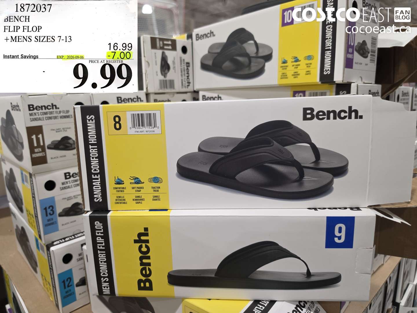 1872037 BENCH FLIP FLOP MENS SIZES 7-13 ($7.00 INSTANT SAVINGS EXPIRES ON 2026-09-06) $9.99