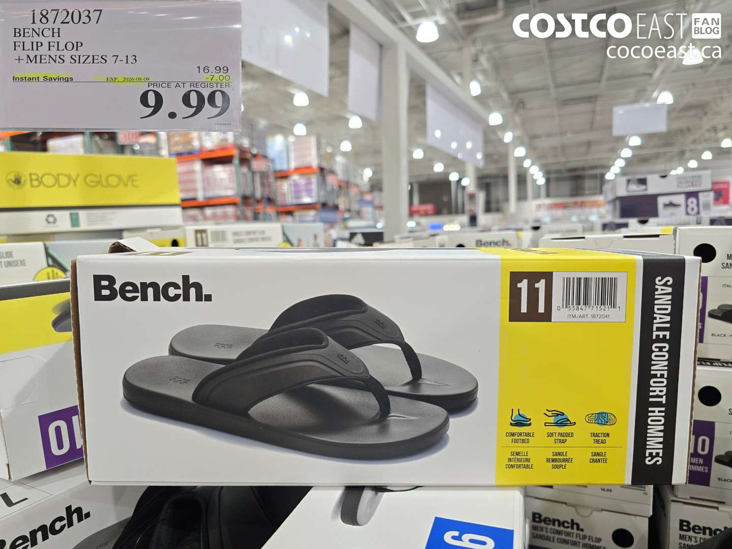 1872037 BENCH FLIP FLOP + MENS SIZES 7-13 ($7.00 INSTANT SAVINGS EXPIRES ON 2026-08-09) $9.99