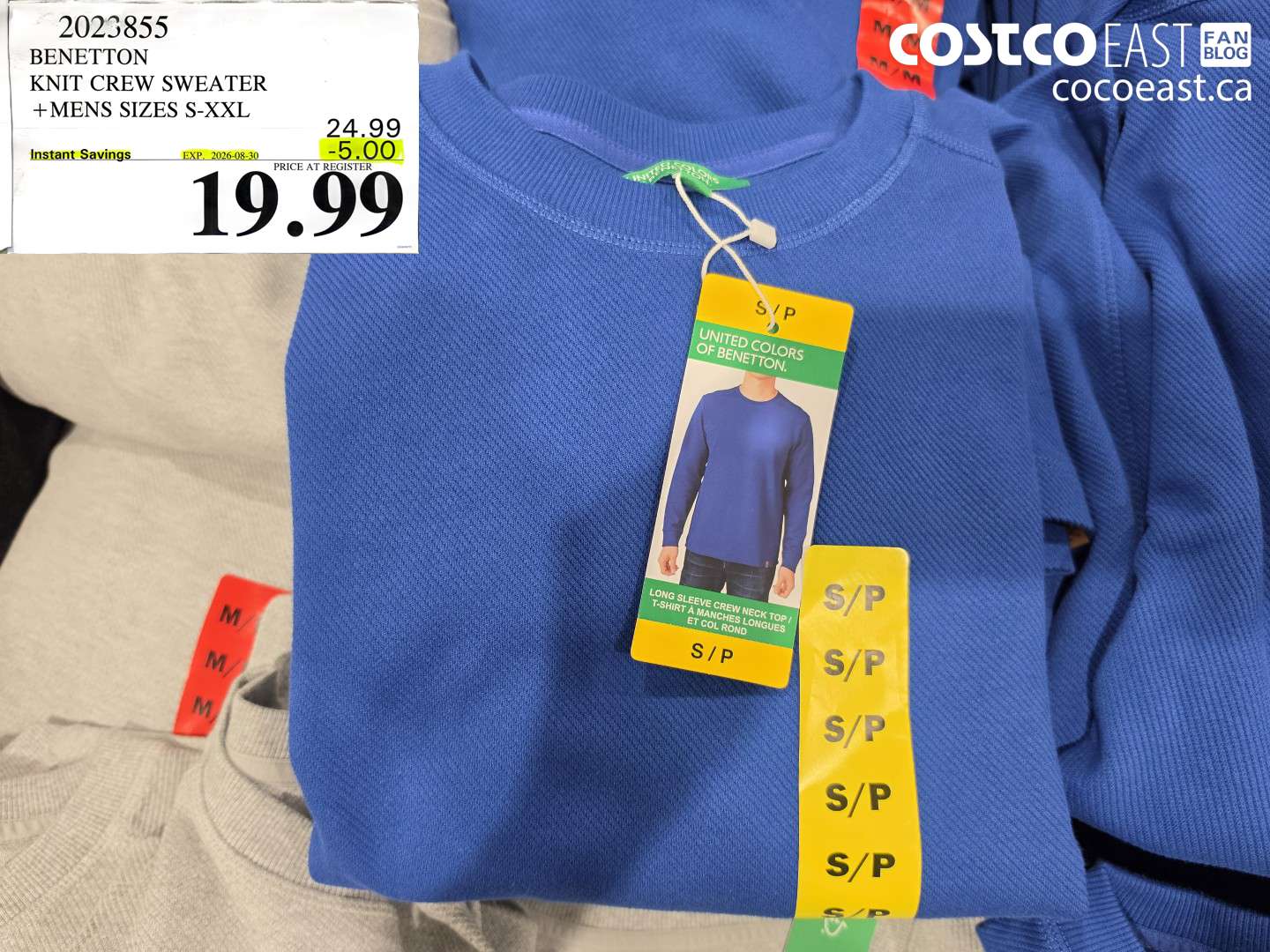 2023855 BENETTON KNIT CREW SWEATER +MENS SIZES S-XXL ($5.00 INSTANT SAVINGS EXPIRES ON 2026-08-30) $19.99