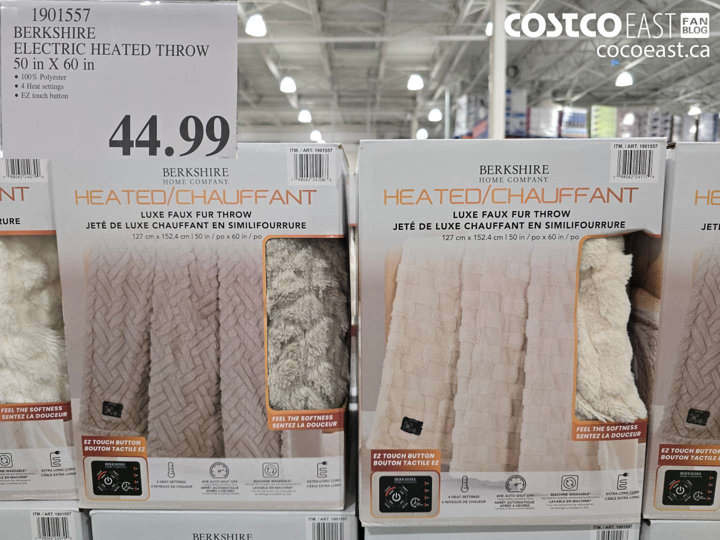 1901557 BERKSHIRE ELECTRIC HEATED THROW 50 IN X 60 IN $44.99