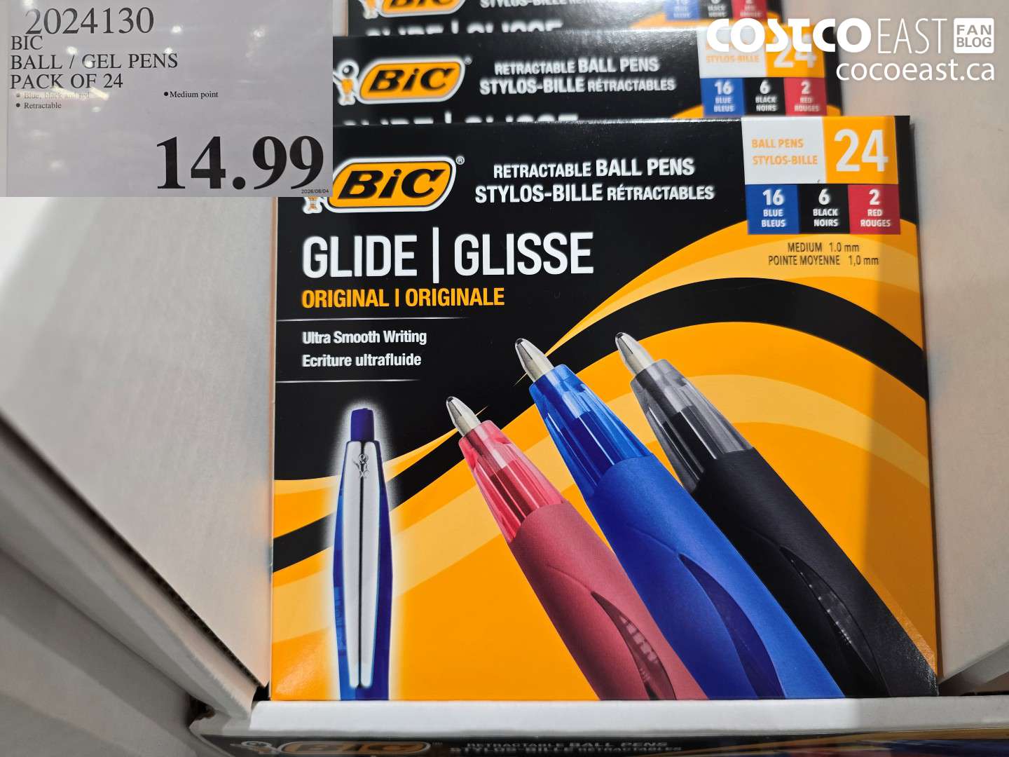 2024130 BIC BALL / GEL PENS PACK OF 24 $14.99