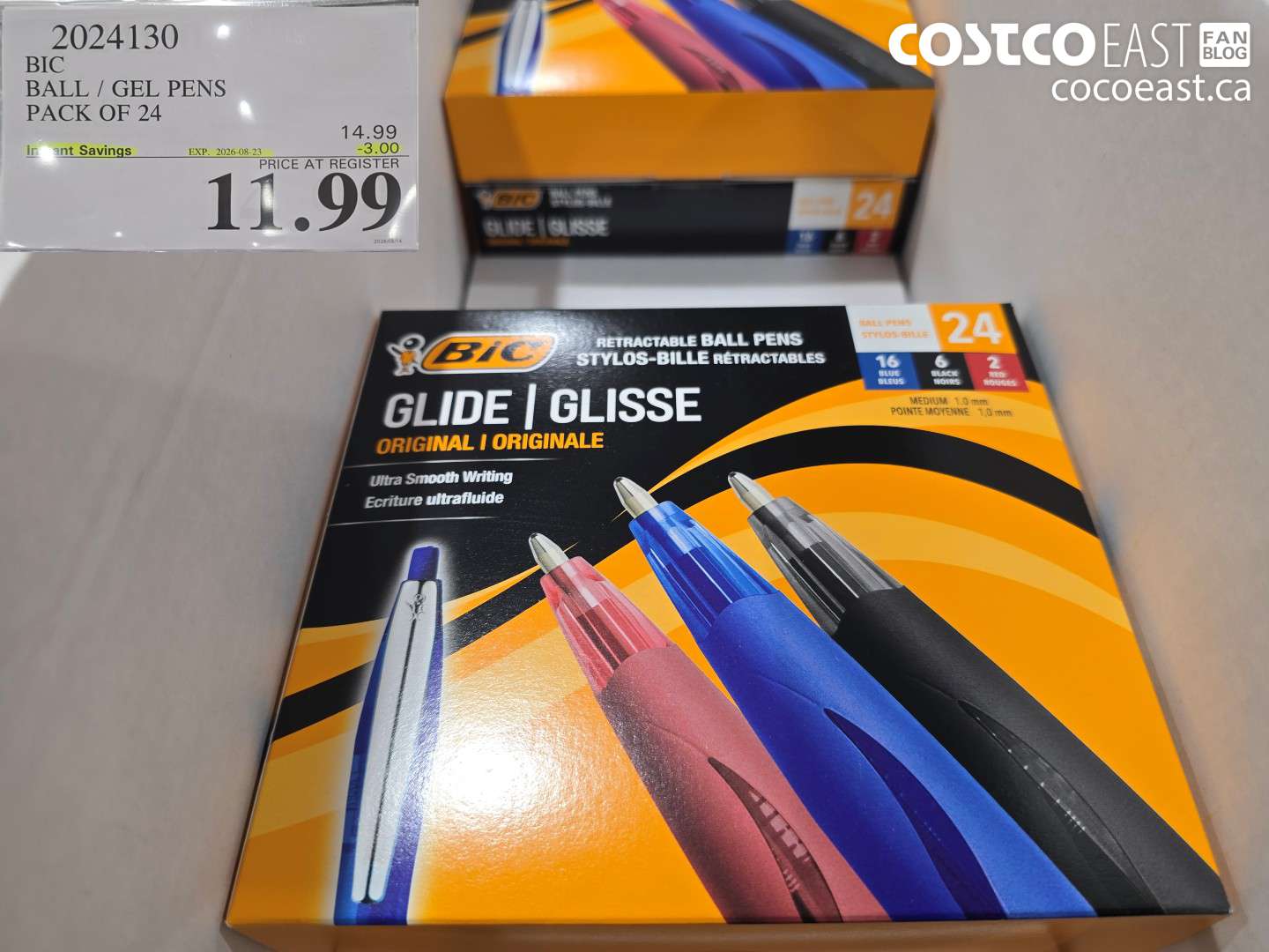 2024130 BIC BALL / GEL PENS PACK OF 24 ($3.00 INSTANT SAVINGS EXPIRES ON 2026-08-23) $11.99