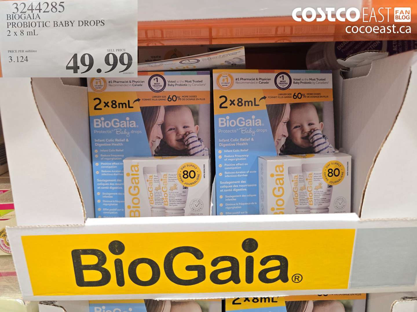3244285 BIOGAIA PROBIOTIC BABY DROPS 2 X 8 ML $49.99