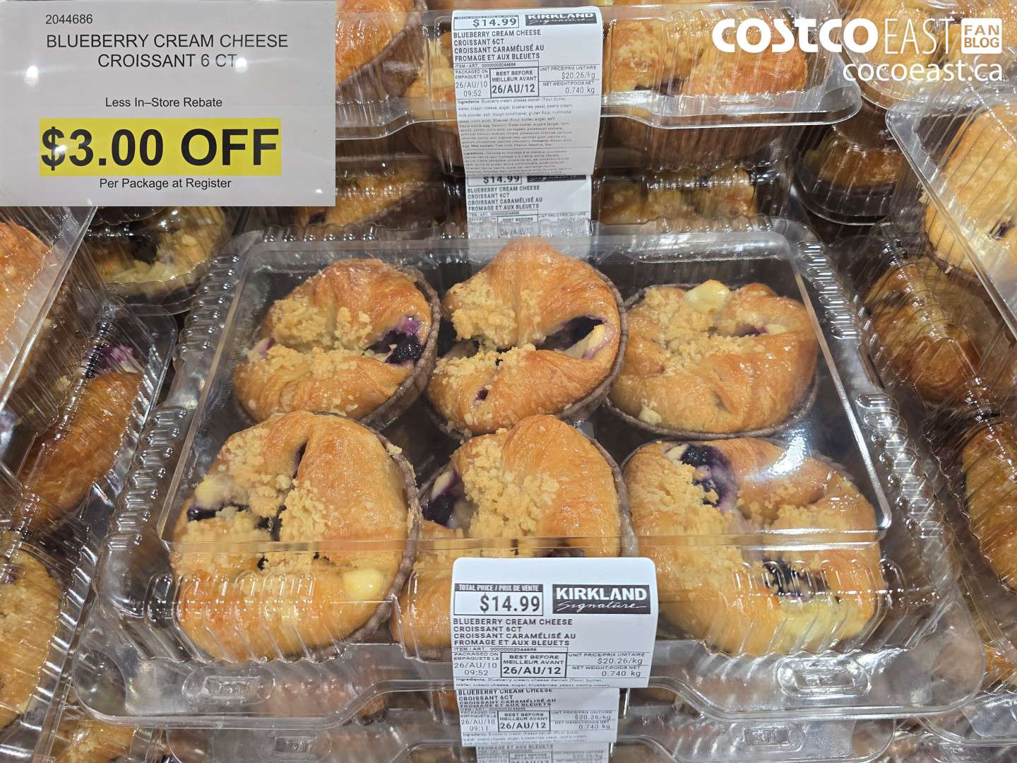 2044686 BLUEBERRY CREAM CHEESE CROISSANT 6 CT ($3.00 INSTANT SAVINGS)