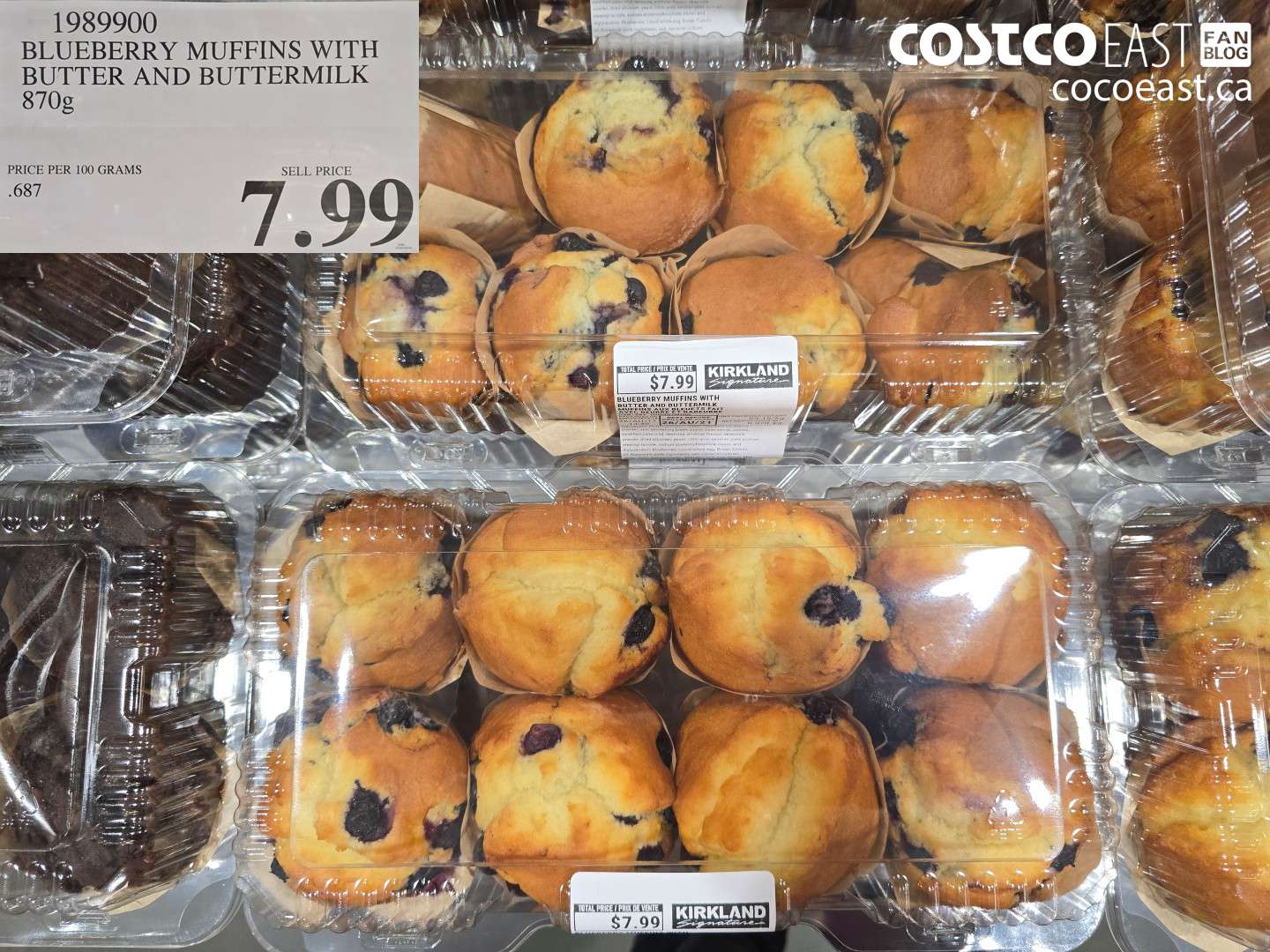 1989900 BLUEBERRY MUFFINS WITH BUTTER AND BUTTERMILK 870G $7.99