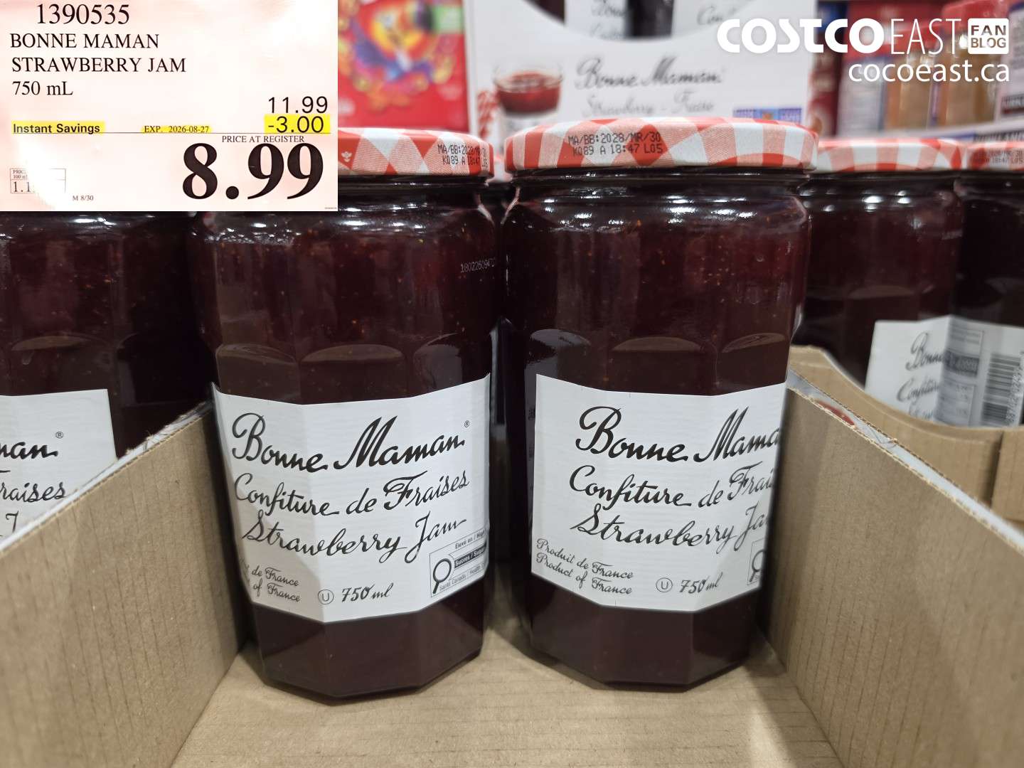 1390535 BONNE MAMAN STRAWBERRY JAM 750 ML ($3.00 INSTANT SAVINGS EXPIRES ON 2026-08-27) $8.99