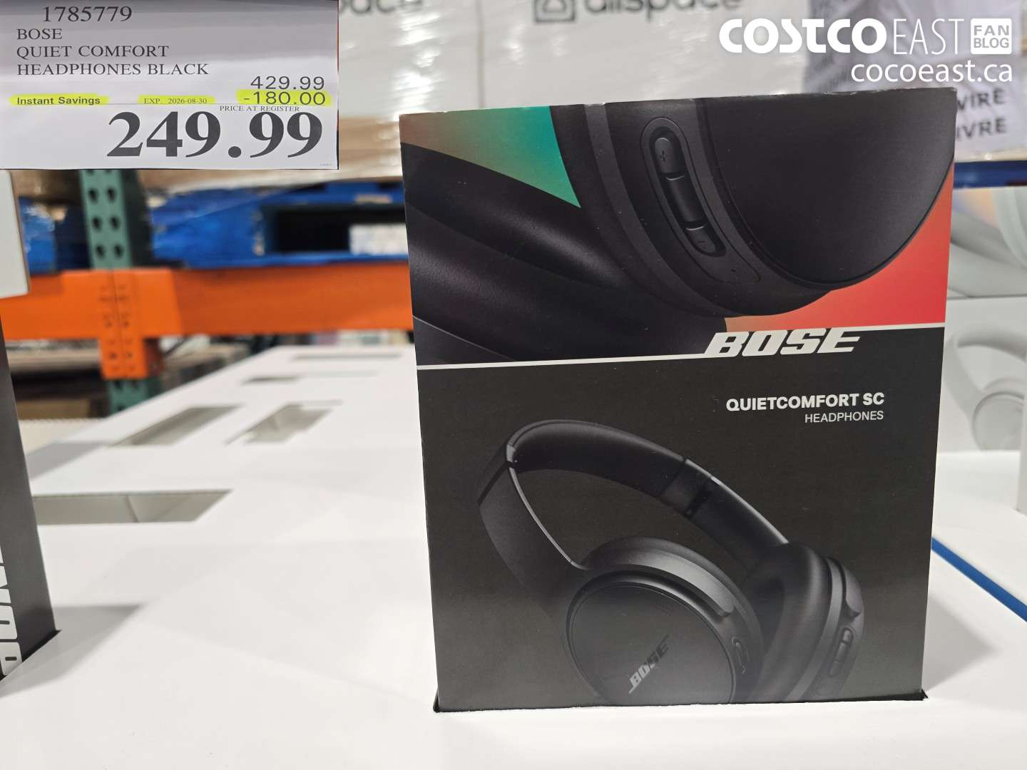 1785779 BOSE QUIET COMFORT HEADPHONES BLACK ($180.00 INSTANT SAVINGS EXPIRES ON 2026-08-30) $249.99