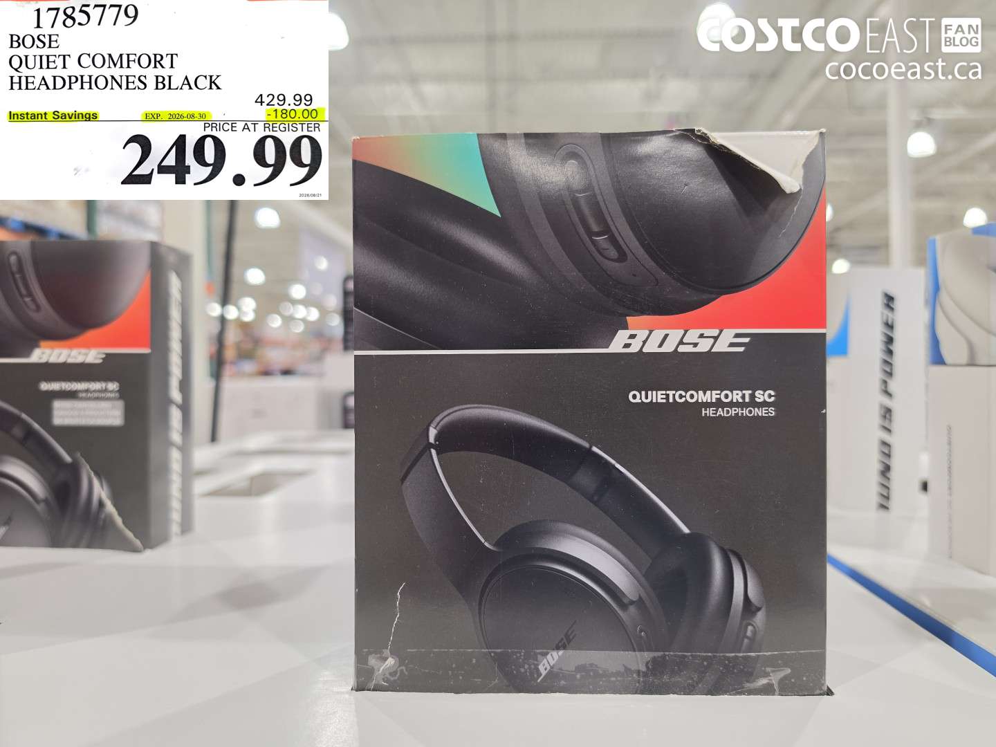 1785779 BOSE QUIET COMFORT HEADPHONES BLACK ($180.00 INSTANT SAVINGS EXPIRES ON 2026-08-30) $249.99