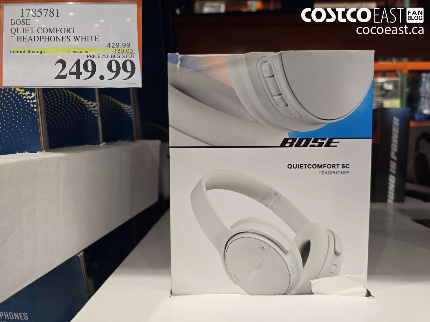 1785781 BOSE QUIET COMFORT HEADPHONES WHITE ($180.00 INSTANT SAVINGS EXPIRES ON 2026-08-30) $249.99