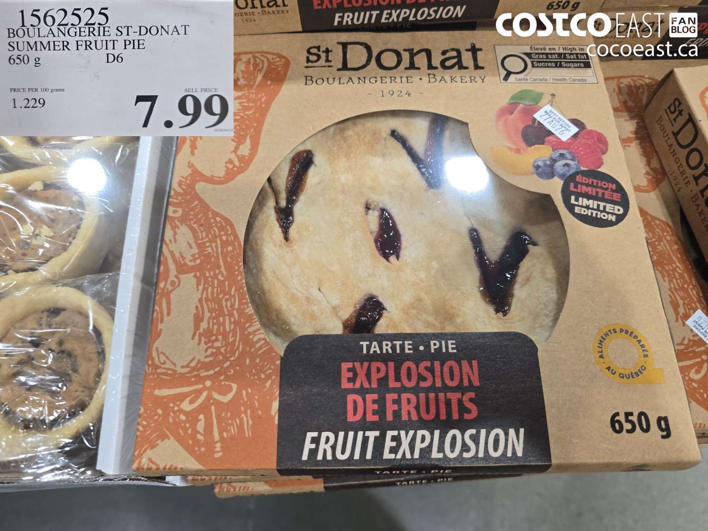 1562525 BOULANGERIE ST-DONAT SUMMER FRUIT PIE 650 G $7.99