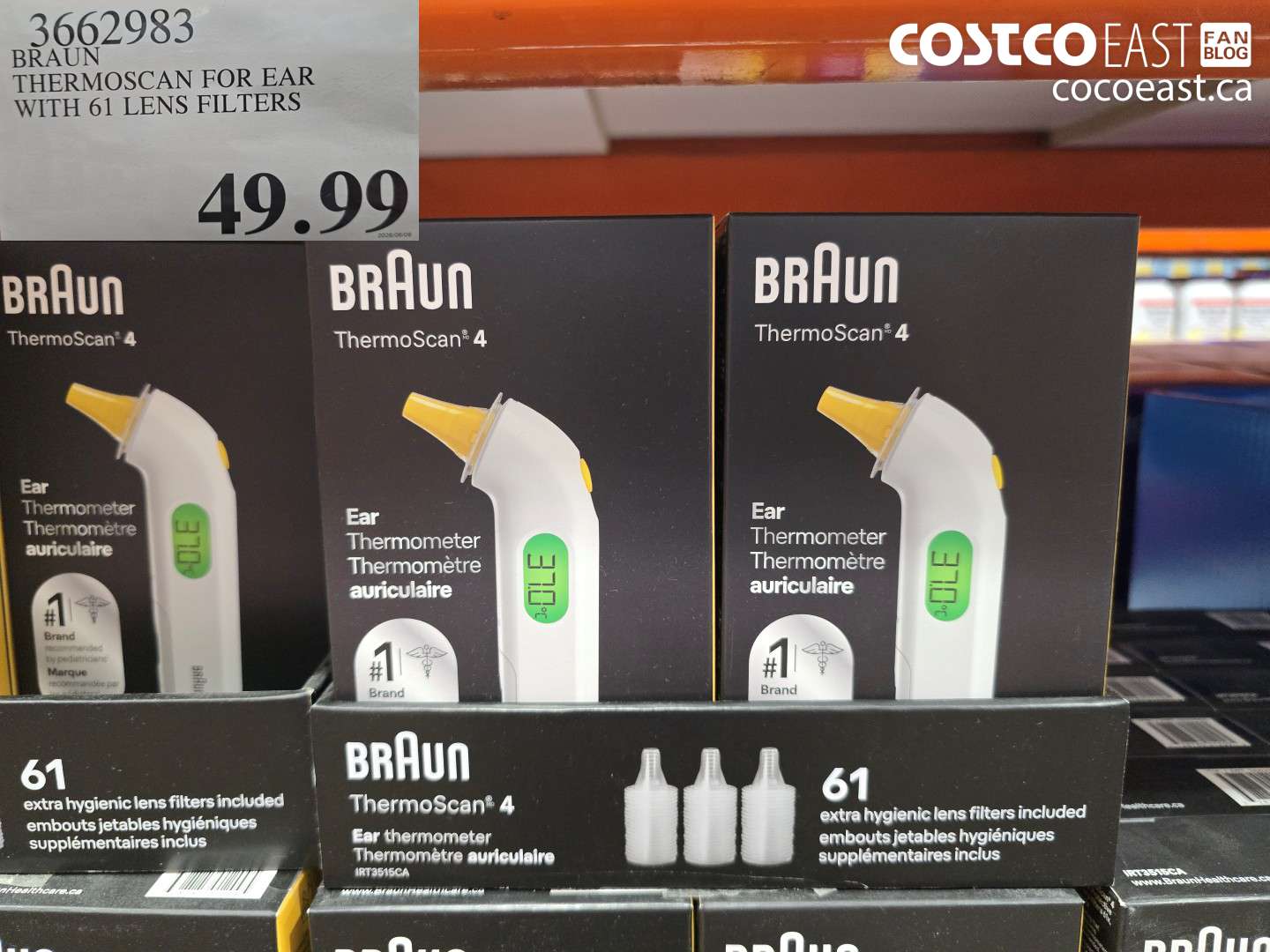 3662983 BRAUN THERMOSCAN FOR EAR WITH 61 LENS FILTERS $49.99