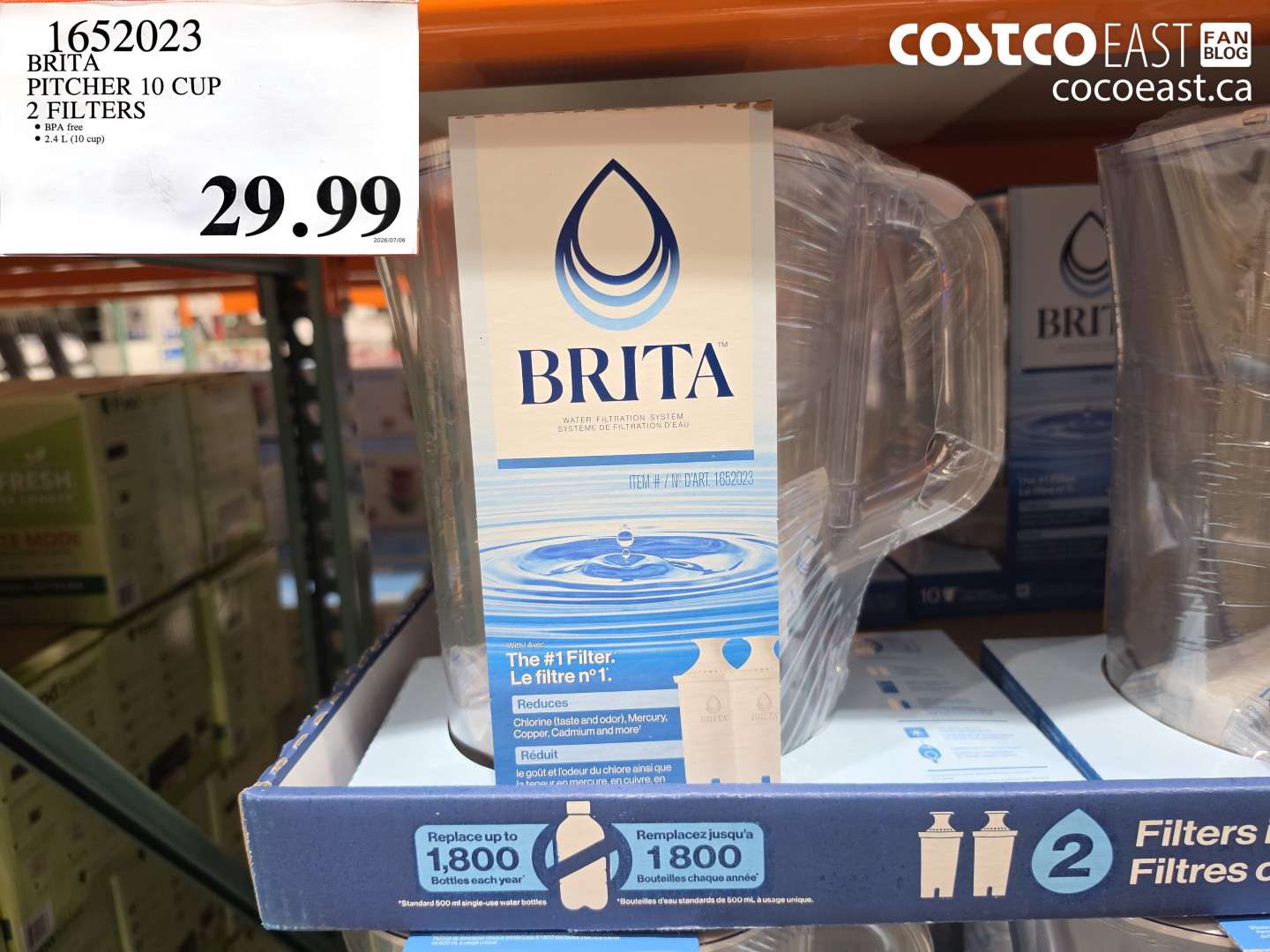 1652023 BRITA PITCHER 10 CUP 2 FILTERS $29.99