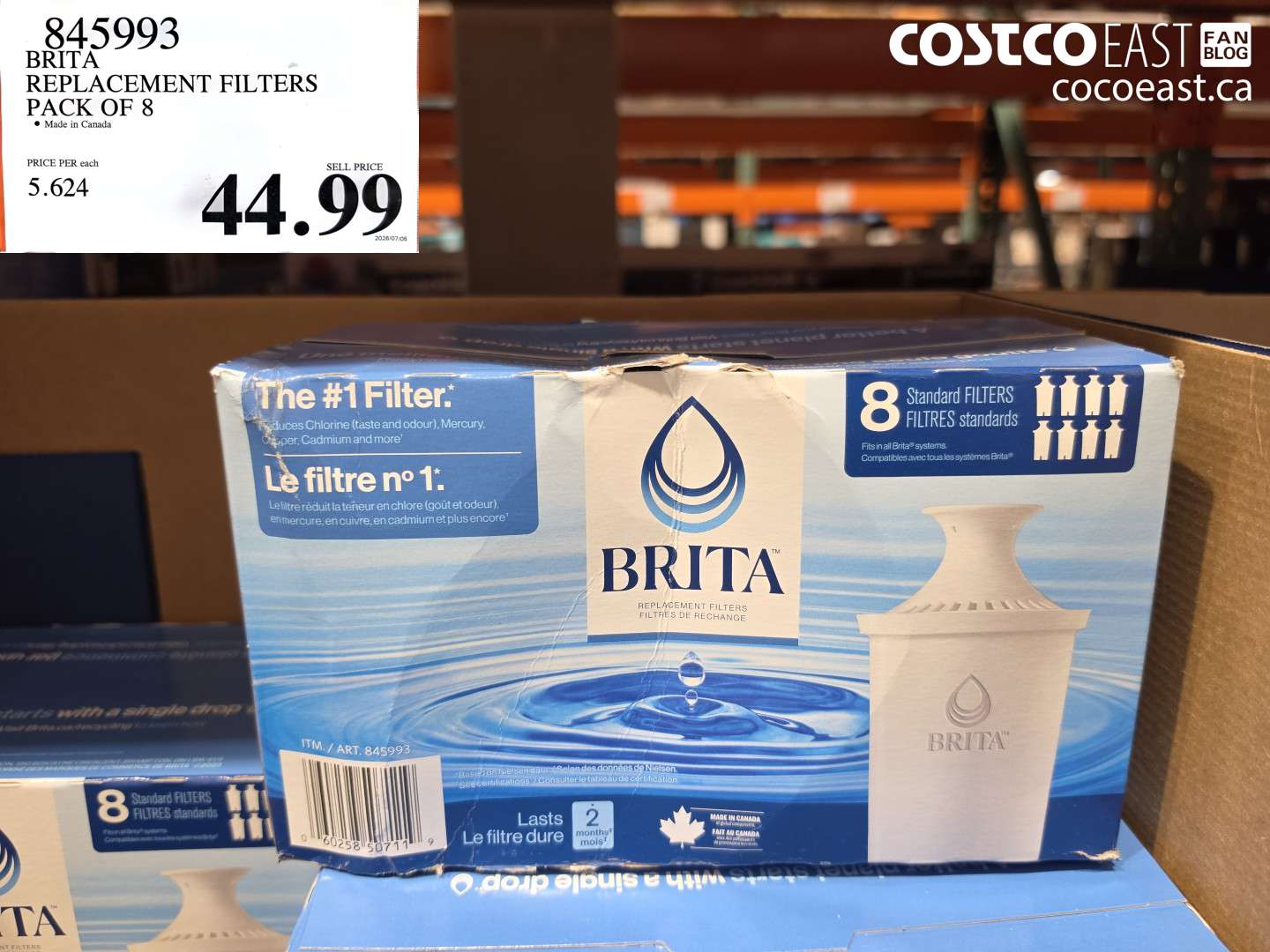 845993 BRITA REPLACEMENT FILTERS PACK OF 8 $44.99
