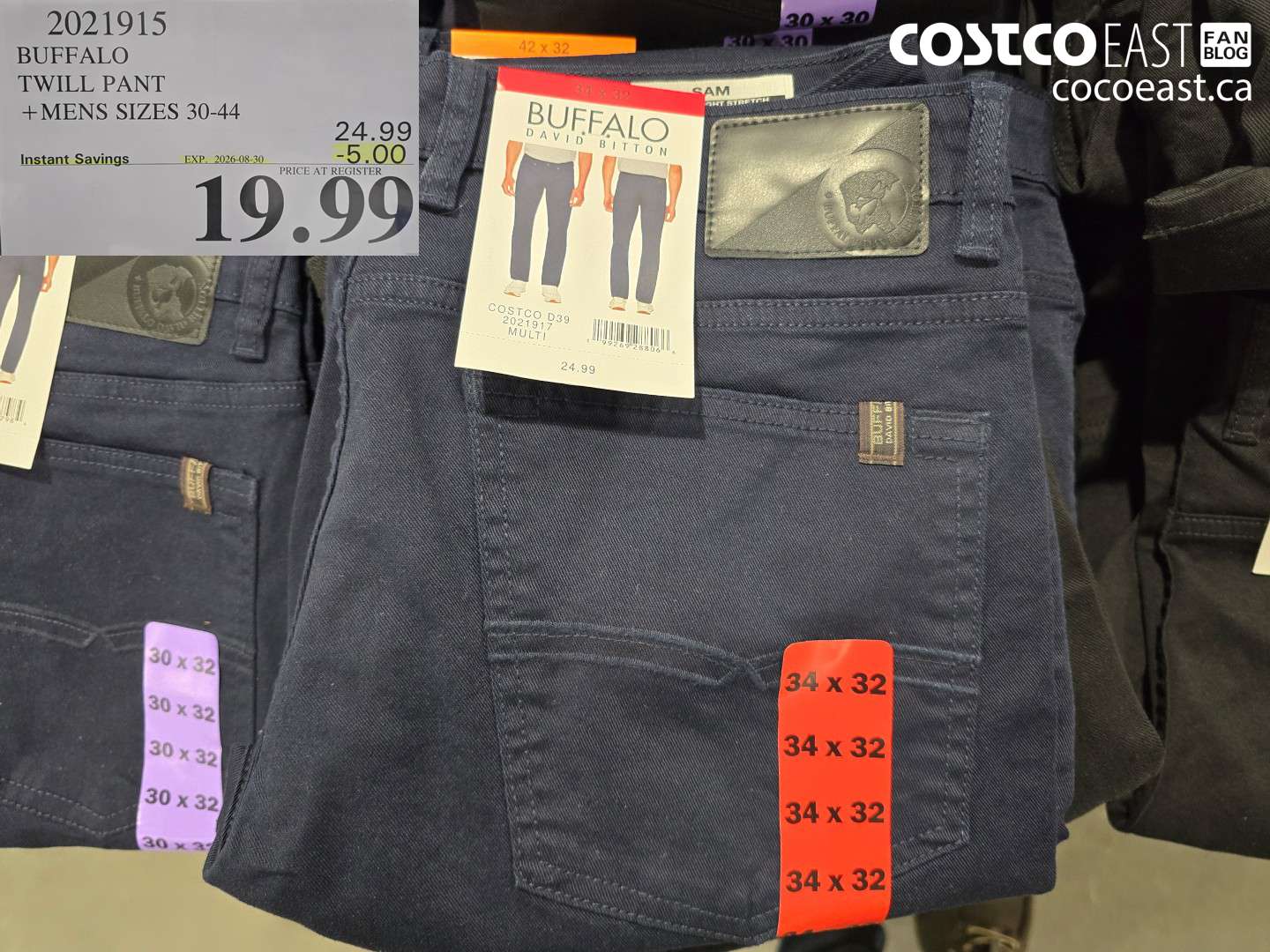 2021915 BUFFALO TWILL PANT MENS SIZES 30-44 ($5.00 INSTANT SAVINGS EXPIRES ON 2026-08-30) $19.99
