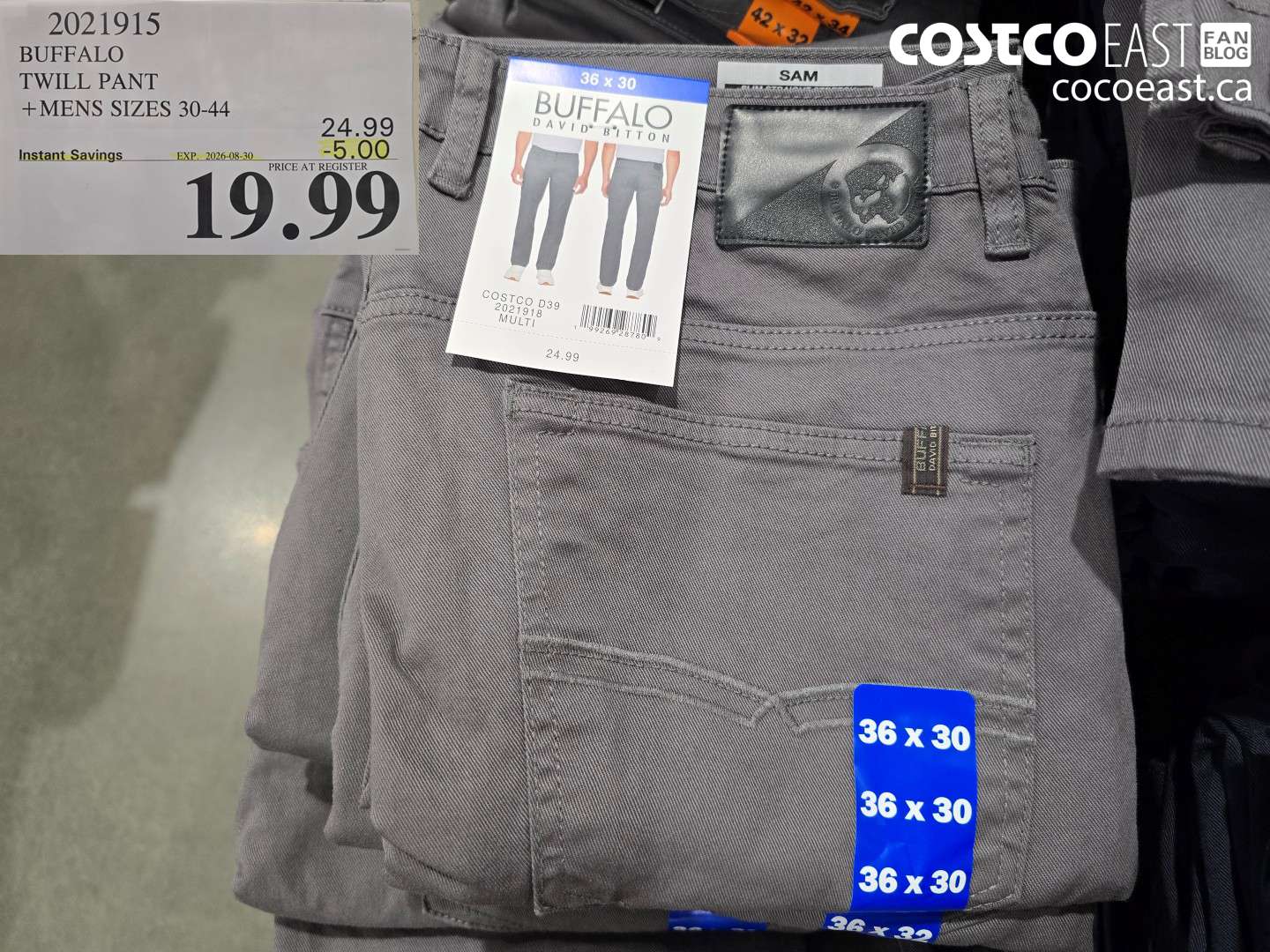 2021915 BUFFALO TWILL PANT MENS SIZES 30-44 ($5.00 INSTANT SAVINGS EXPIRES ON 2026-08-30) $19.99