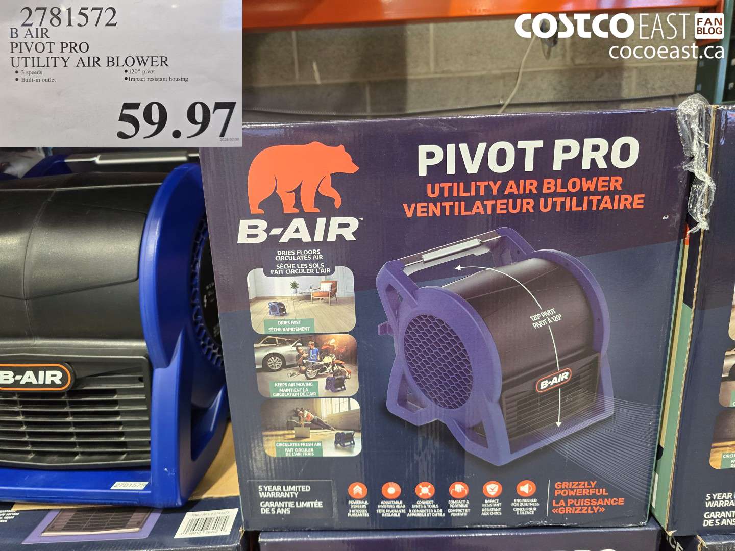 2781572 B AIR PIVOT PRO UTILITY AIR BLOWER $59.97