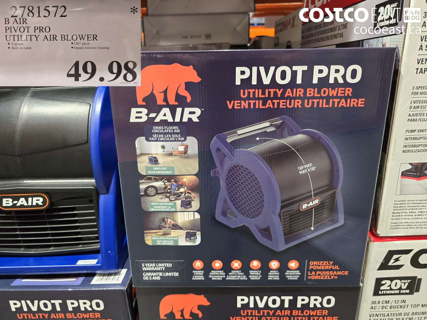 2781572 B AIR PIVOT PRO UTILITY AIR BLOWER $49.98